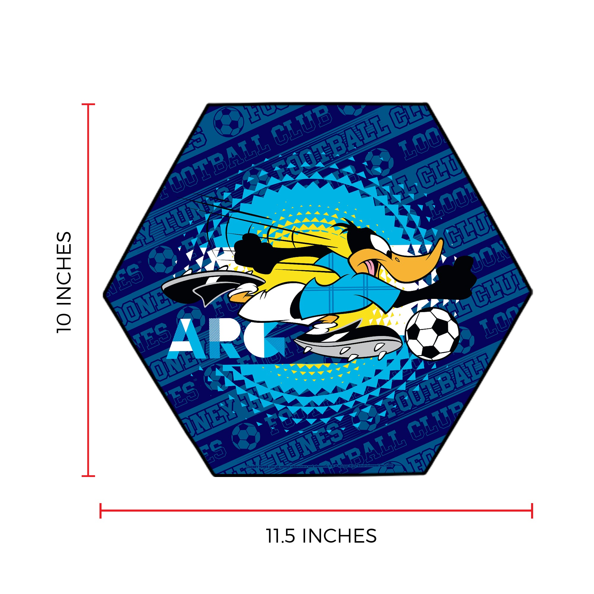 Looney Tunes (Team Argentina Soccer - Daffy Duck) KNEXAGON® Wood Print WPHEX8360BOH