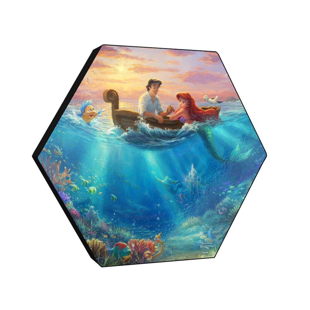 Disney (Little Mermaid Falling in Love) KNEXAGON™ Wood Print WPHEX8405