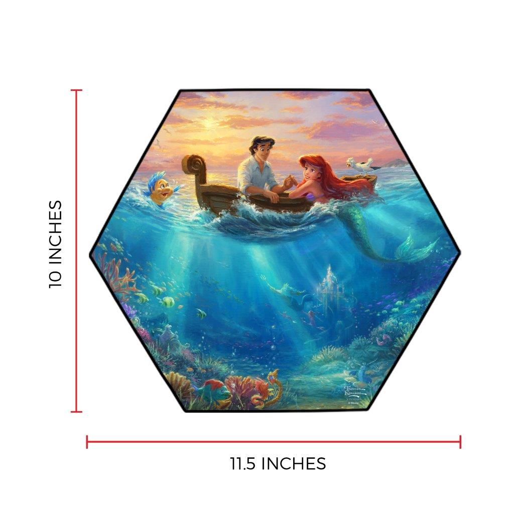 Disney (Little Mermaid Falling in Love) KNEXAGON™ Wood Print WPHEX8405