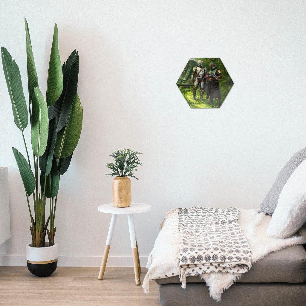 Star Wars (The Mandalorian - Brothers in Arms) KNEXAGON® Wood Print WPHEX8476