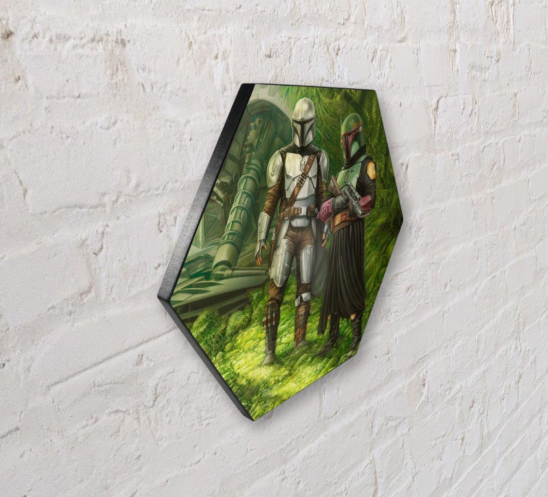 Star Wars (The Mandalorian - Brothers in Arms) KNEXAGON® Wood Print WPHEX8476