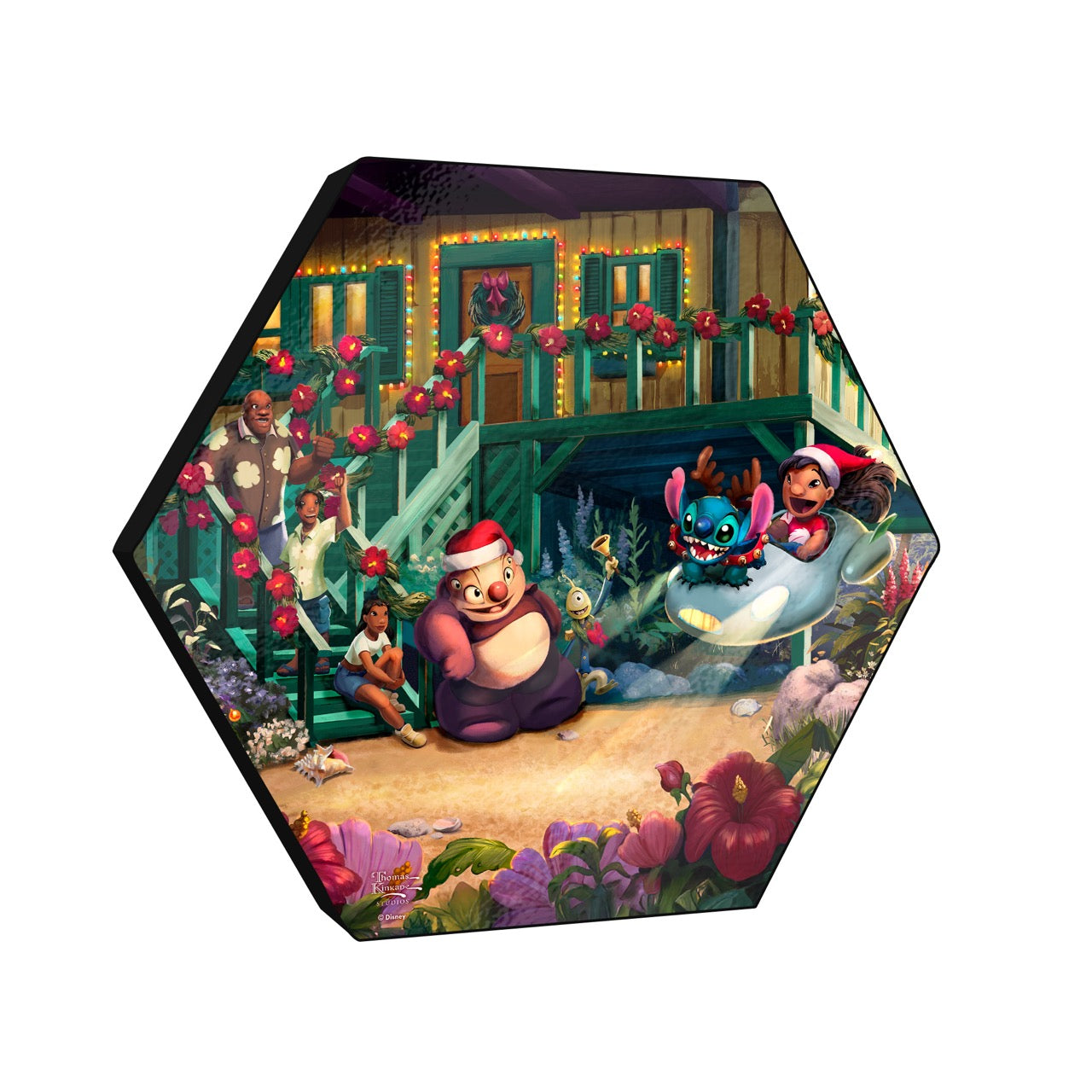 Disney (Lilo & Stitch – Aloha Christmas) KNEXAGON™ Wood Print WPHEX8530