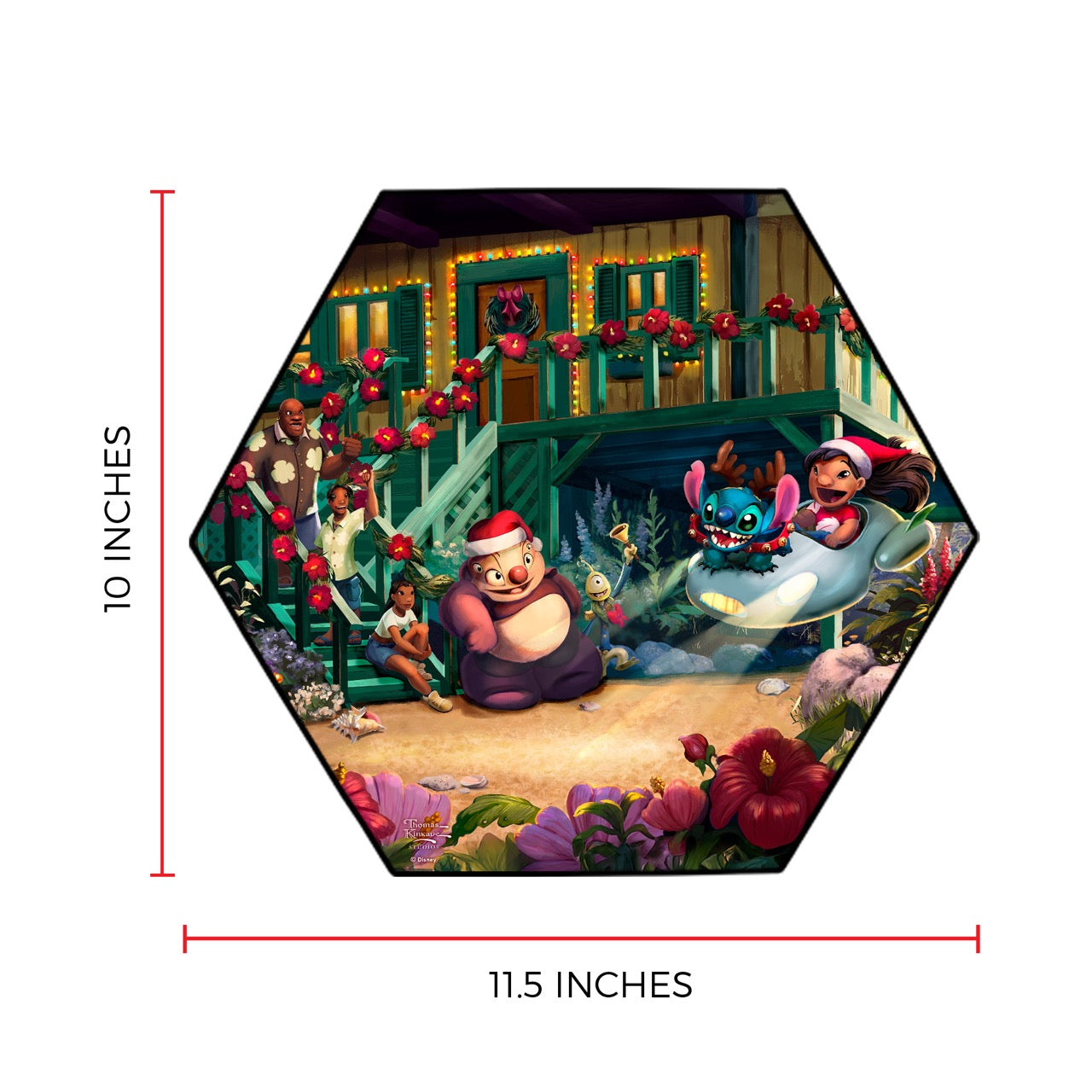 Disney (Lilo & Stitch – Aloha Christmas) KNEXAGON™ Wood Print WPHEX8530