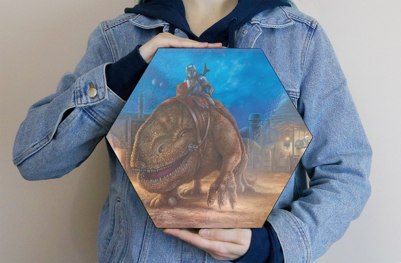 Star Wars (The Mandalorian - The Reckoning) KNEXAGON® Wood Print WPHEX8643