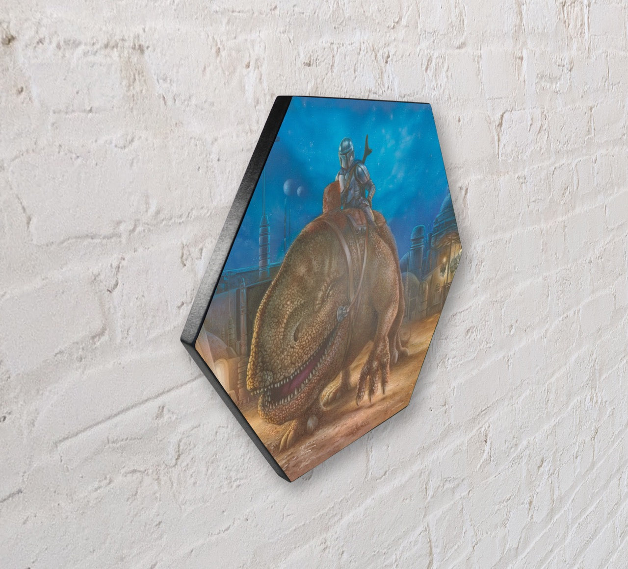 Star Wars (The Mandalorian - The Reckoning) KNEXAGON® Wood Print WPHEX8643