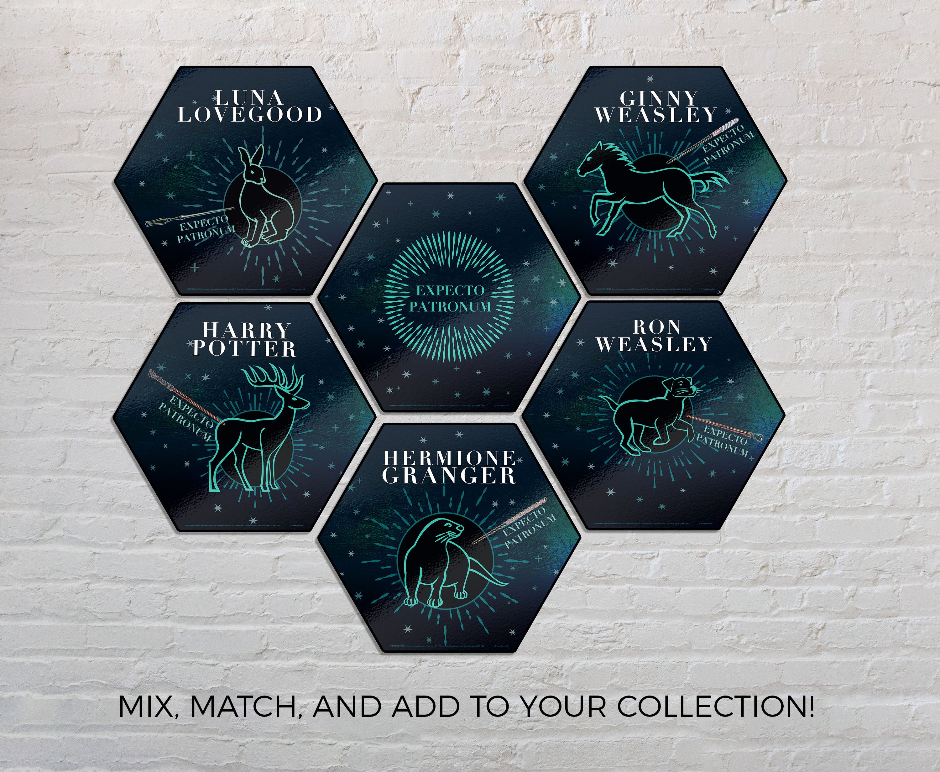 Harry Potter (Patronus - Hermione Granger) KNEXAGON Wood Print WPHEX8646HPAR