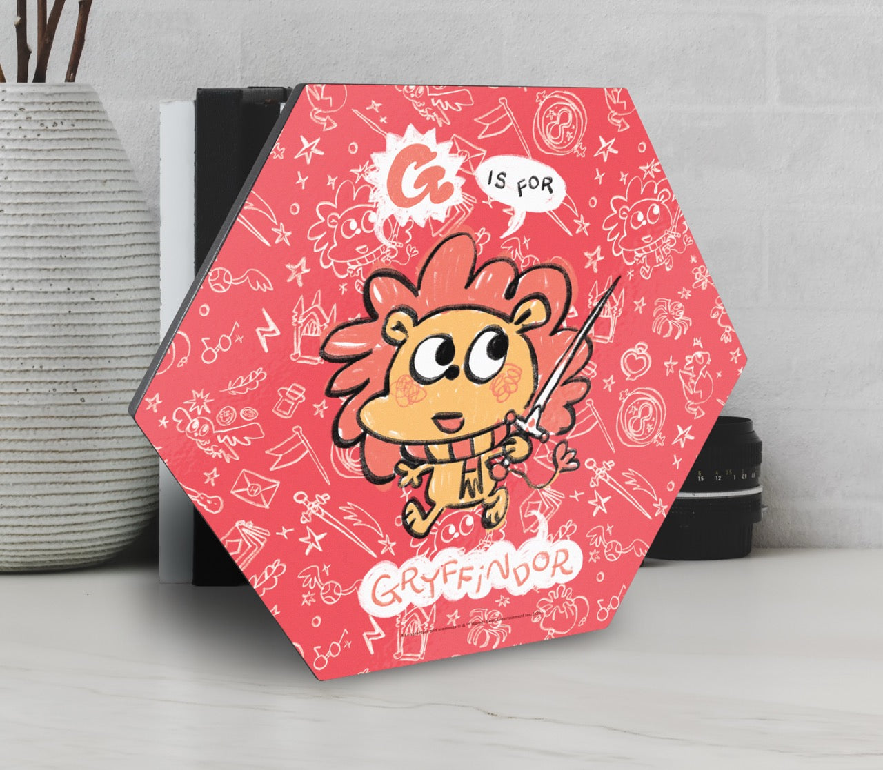 Harry Potter (G is for Gryffindor) KNEXAGON™ Wood Print WPHEX8673