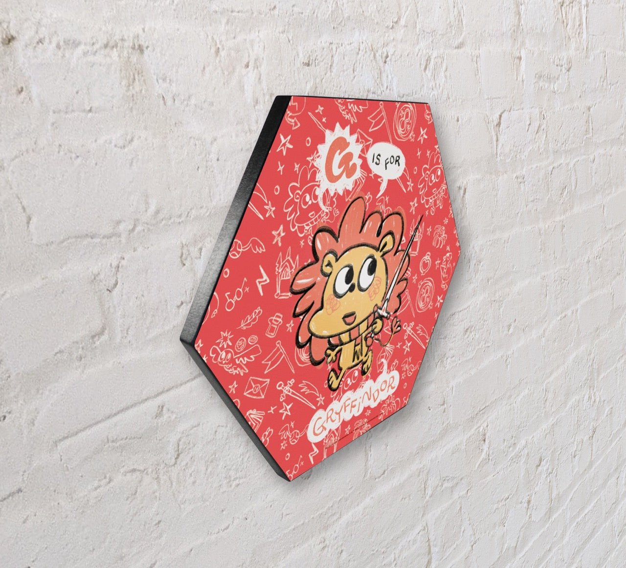 Harry Potter (G is for Gryffindor) KNEXAGON™ Wood Print WPHEX8673