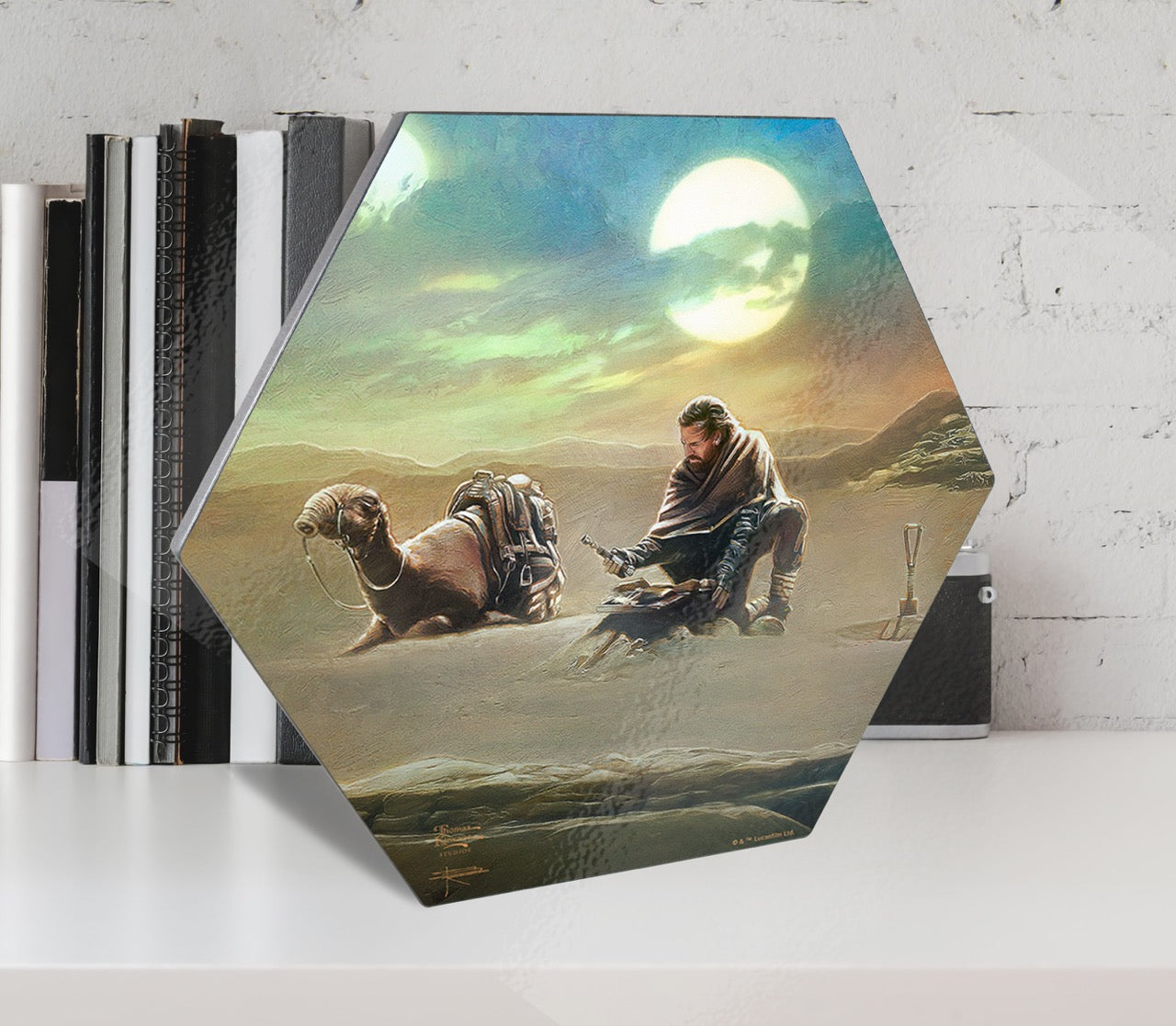 Star Wars (Obi-Wan Kenobi - Returning to his Past) KNEXAGON® Wood Print WPHEX8730