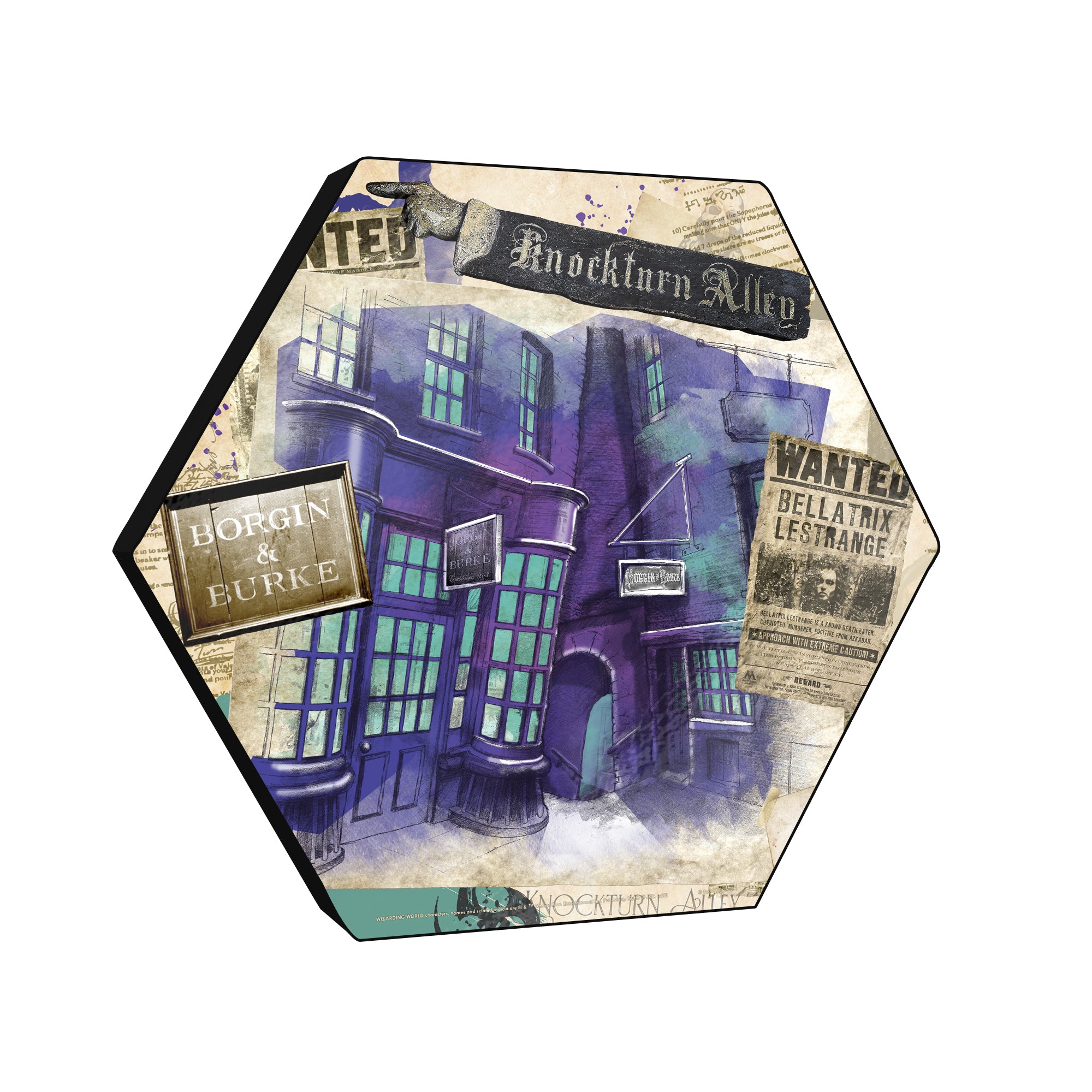Harry Potter (Knockturn Alley) KNEXAGON® Wood Print WPHEX8748HPPL