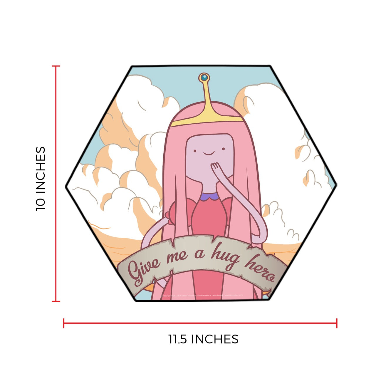 Adventure Time (Give me a Hug Hero) KNEXAGON™ Wood Print WPHEX8759