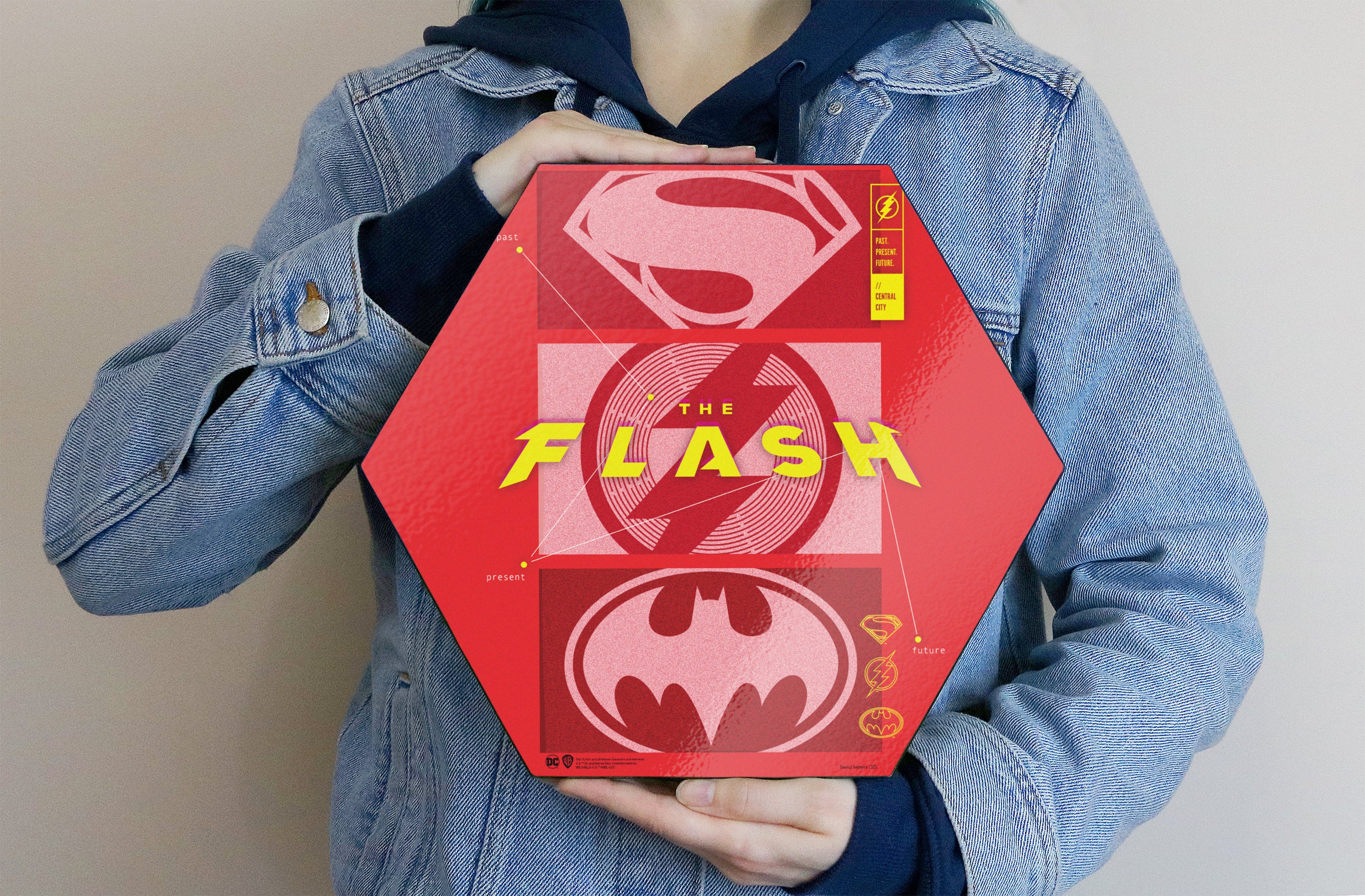 The Flash (Symbols) KNEXAGON® Wood Print WPHEX8807