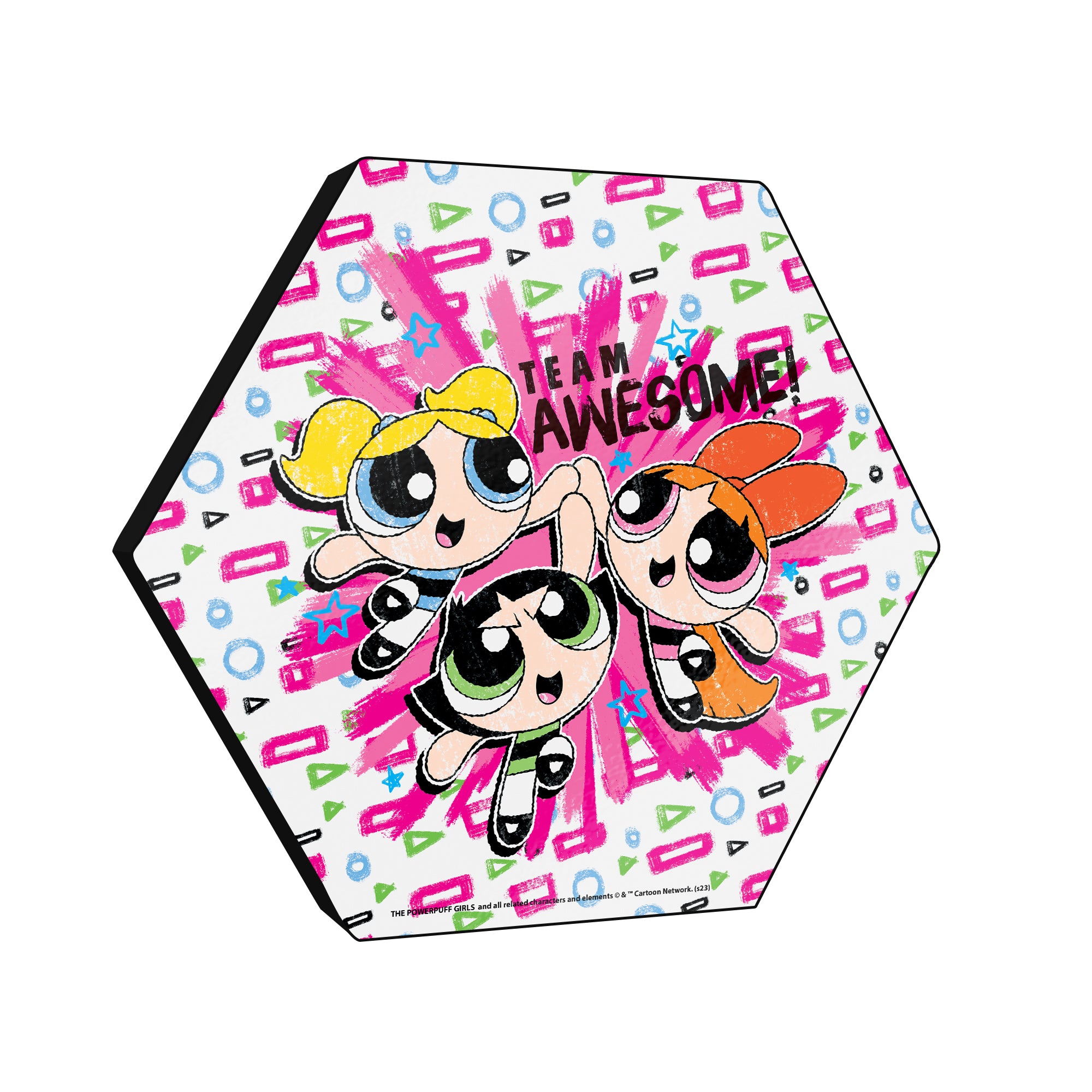 Powerpuff Girls (Team Awesome) KNEXAGON® Wood Print WPHEX8833