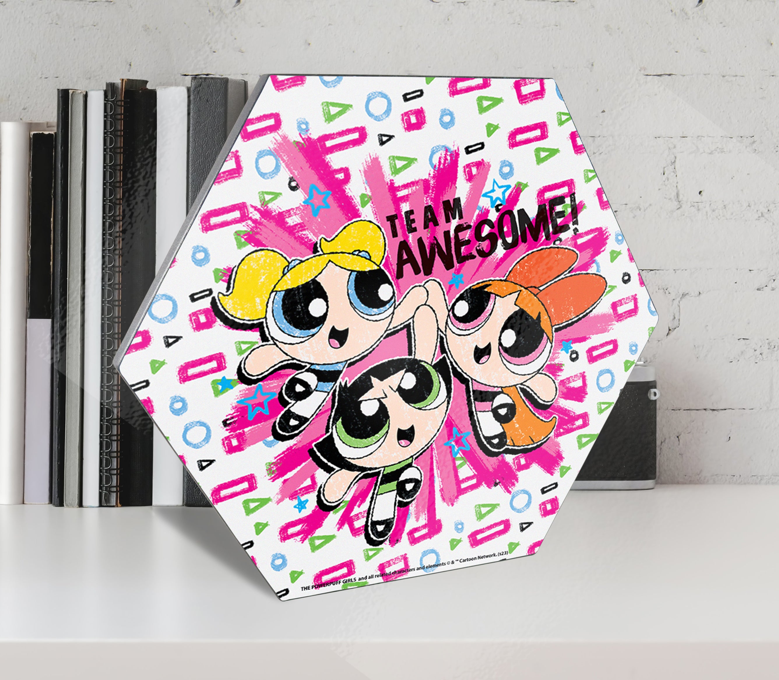Powerpuff Girls (Team Awesome) KNEXAGON® Wood Print WPHEX8833