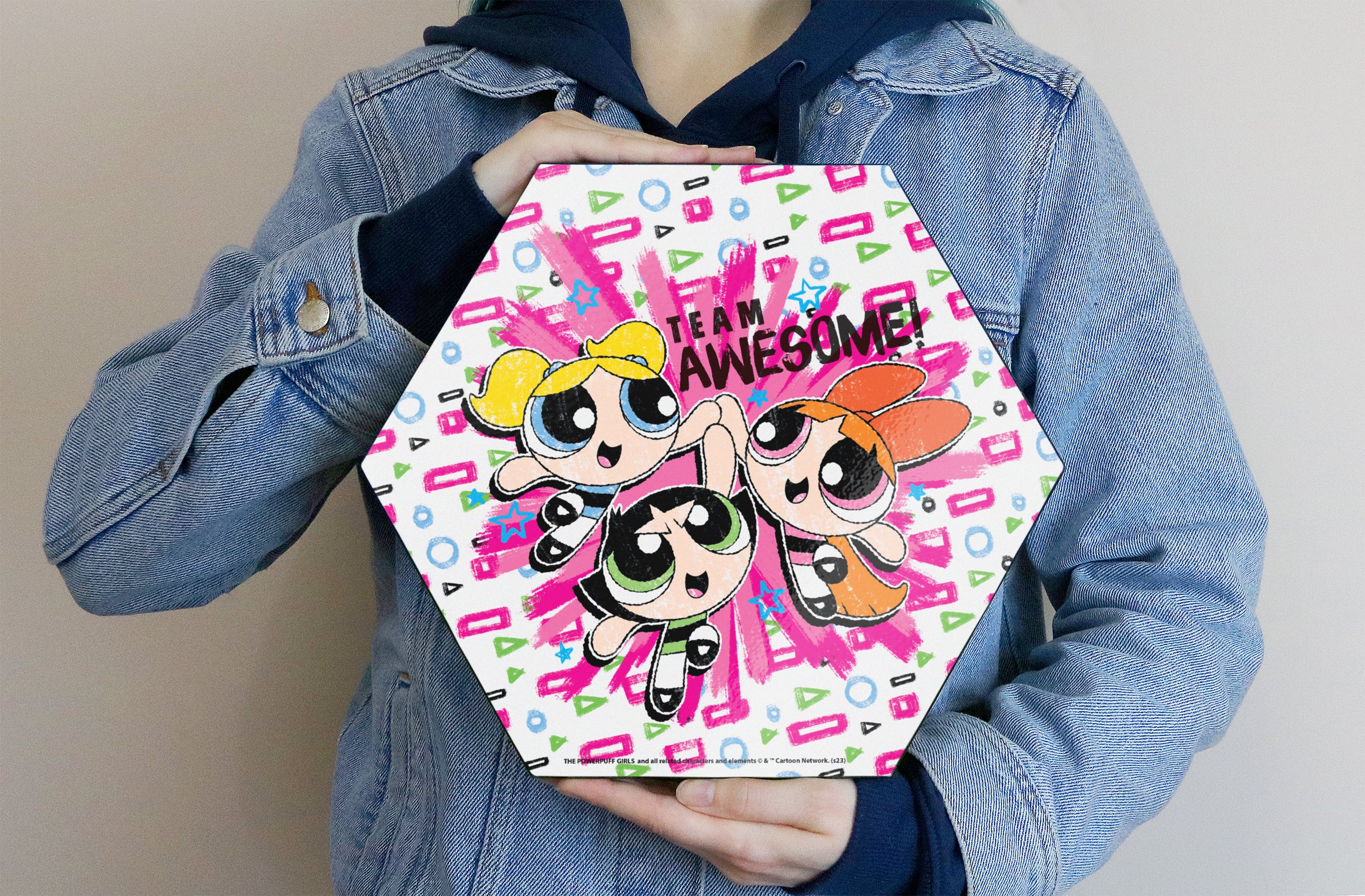 Powerpuff Girls (Team Awesome) KNEXAGON® Wood Print WPHEX8833