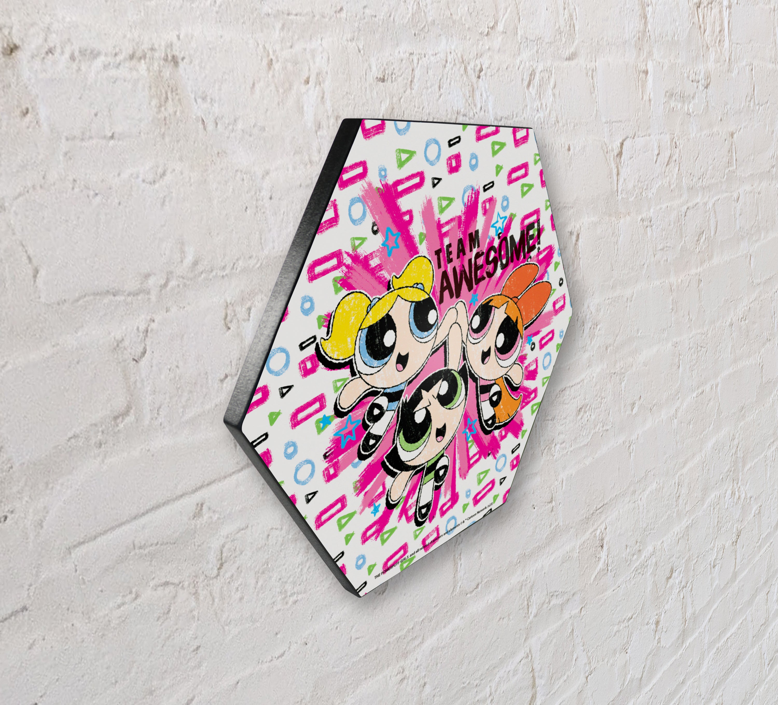 Powerpuff Girls (Team Awesome) KNEXAGON® Wood Print WPHEX8833