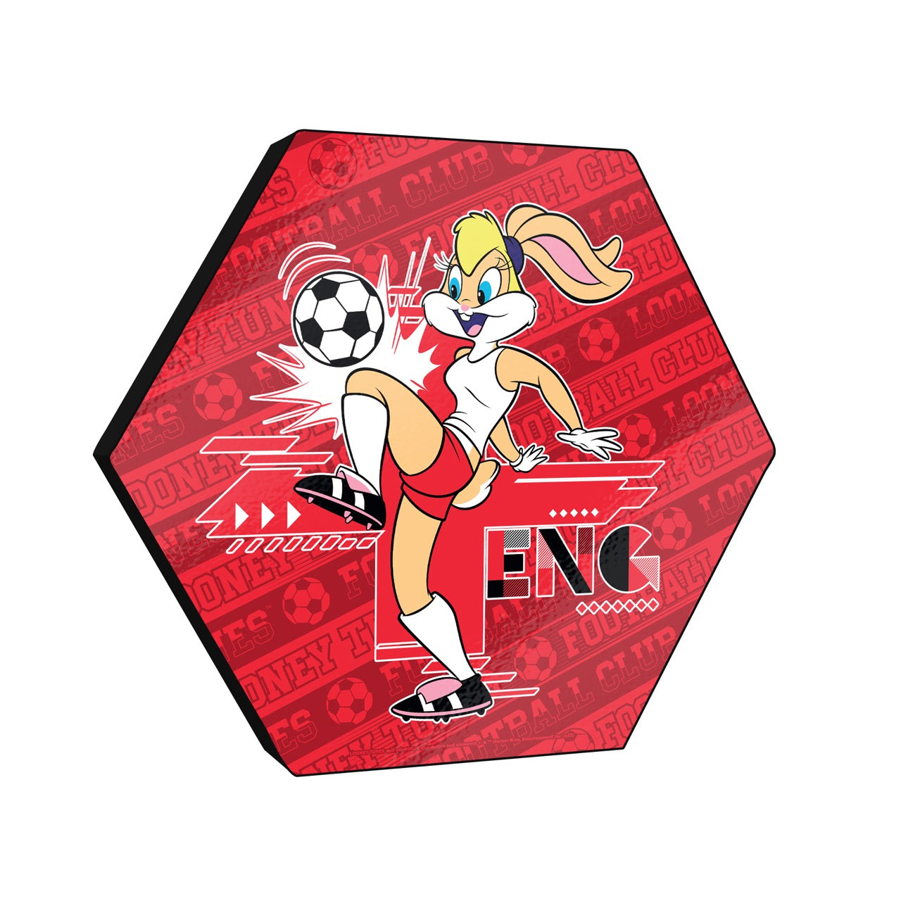 Looney Tunes (Team England Soccer Lola Bunny) KNEXAGON® Wood Print WPHEX8903BOH