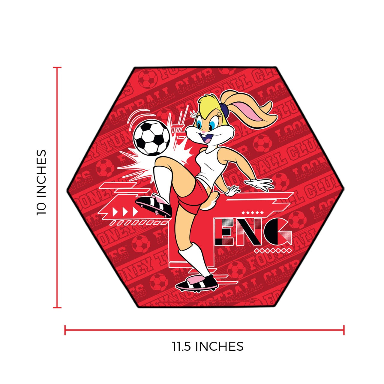 Looney Tunes (Team England Soccer Lola Bunny) KNEXAGON® Wood Print WPHEX8903BOH