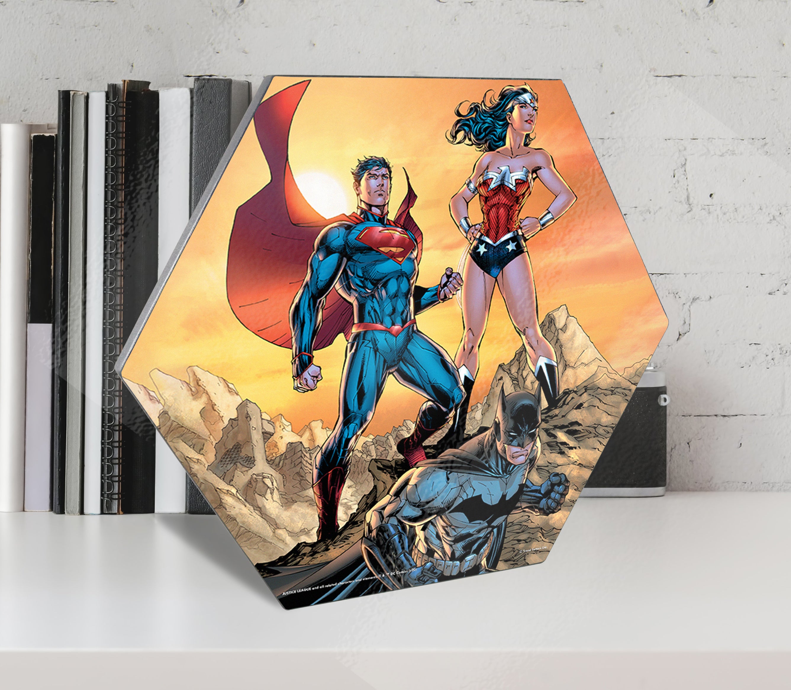 DC Comics (Justice League) KNEXAGON® Wood Print  WPHEX9126DCJL