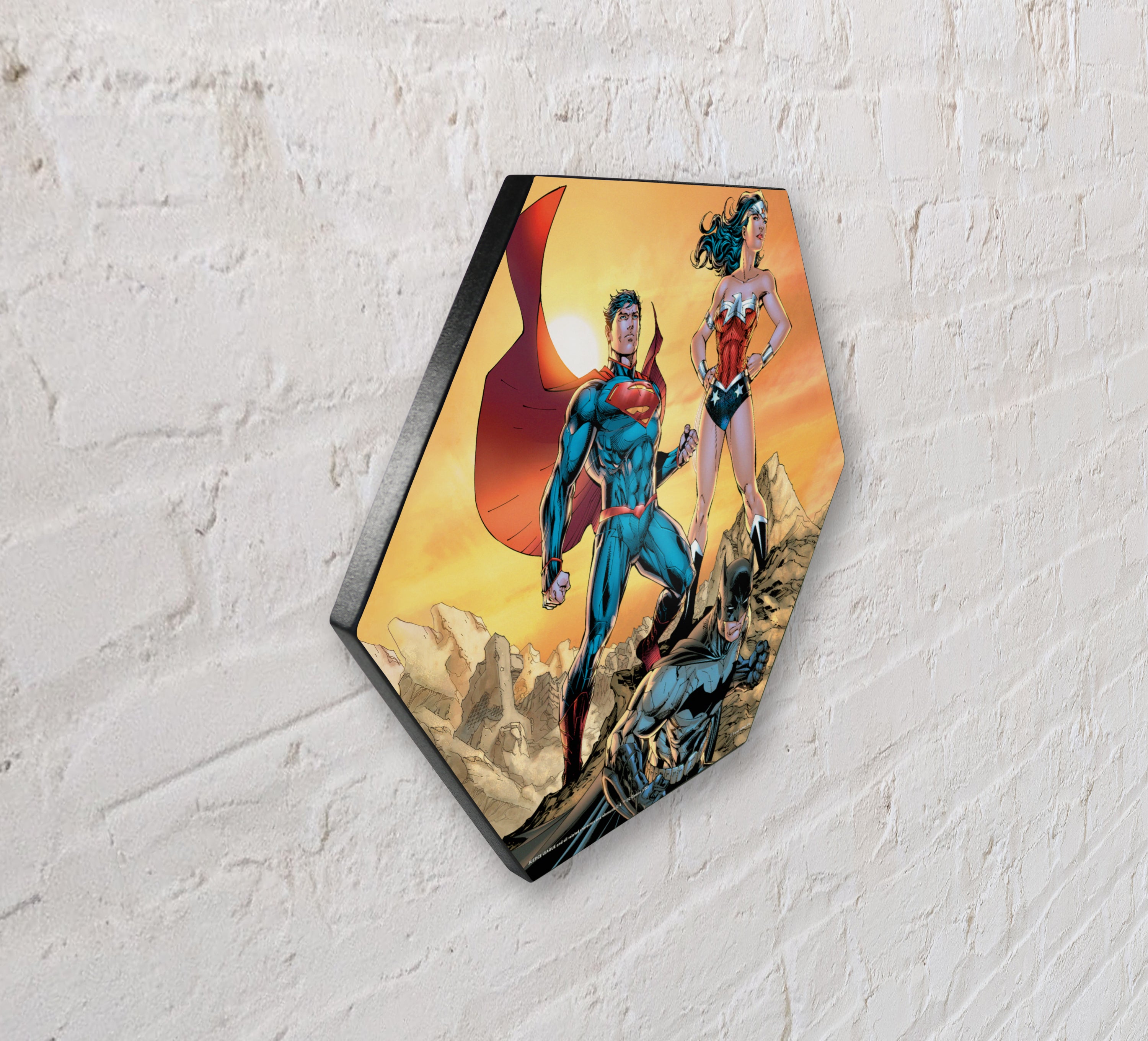 DC Comics (Justice League) KNEXAGON® Wood Print  WPHEX9126DCJL