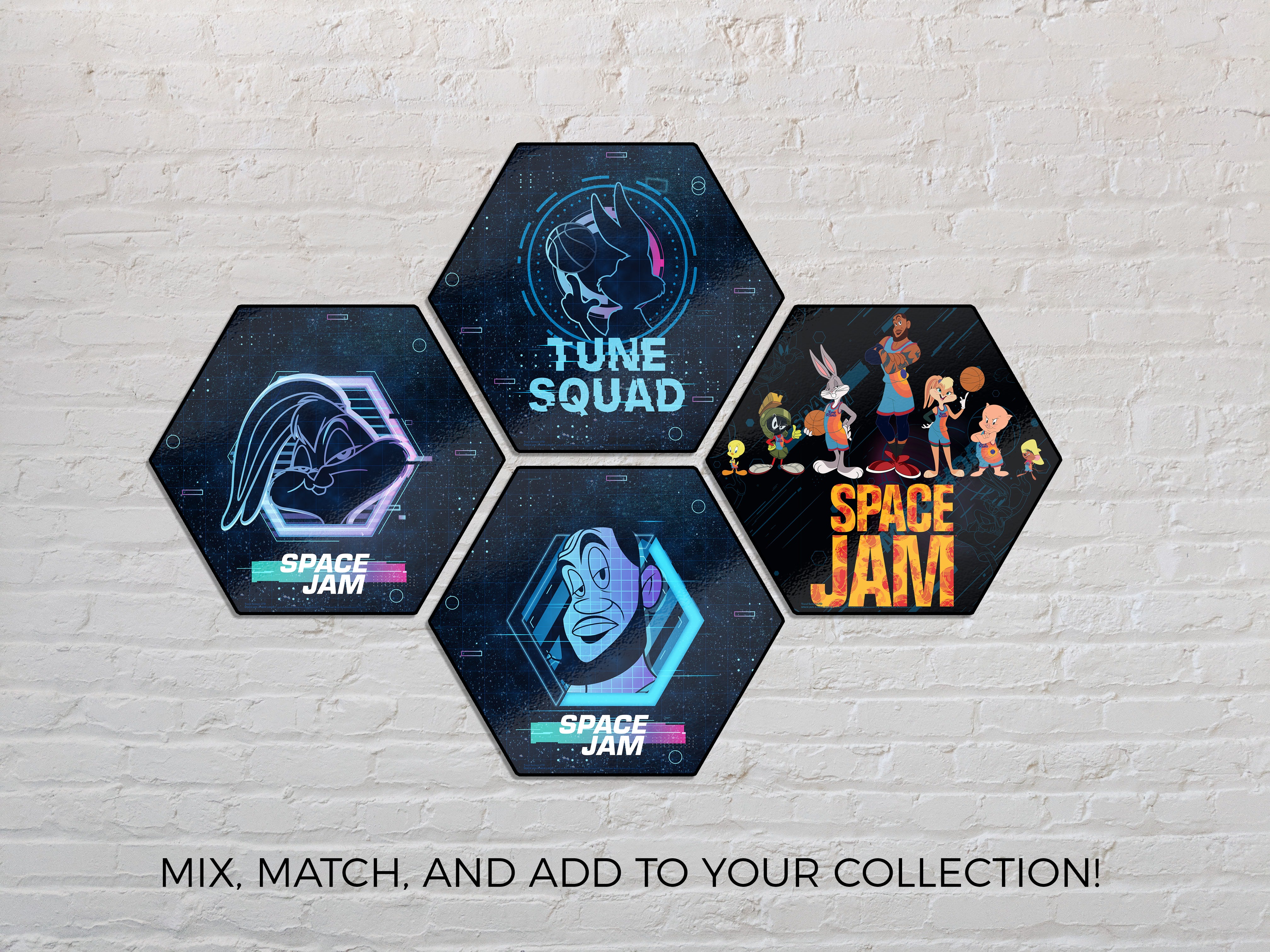 Space Jam: A New Legacy (Tune Squad- Lola Bunny) KNEXAGON® Wood Print WPHEX9343SJTS