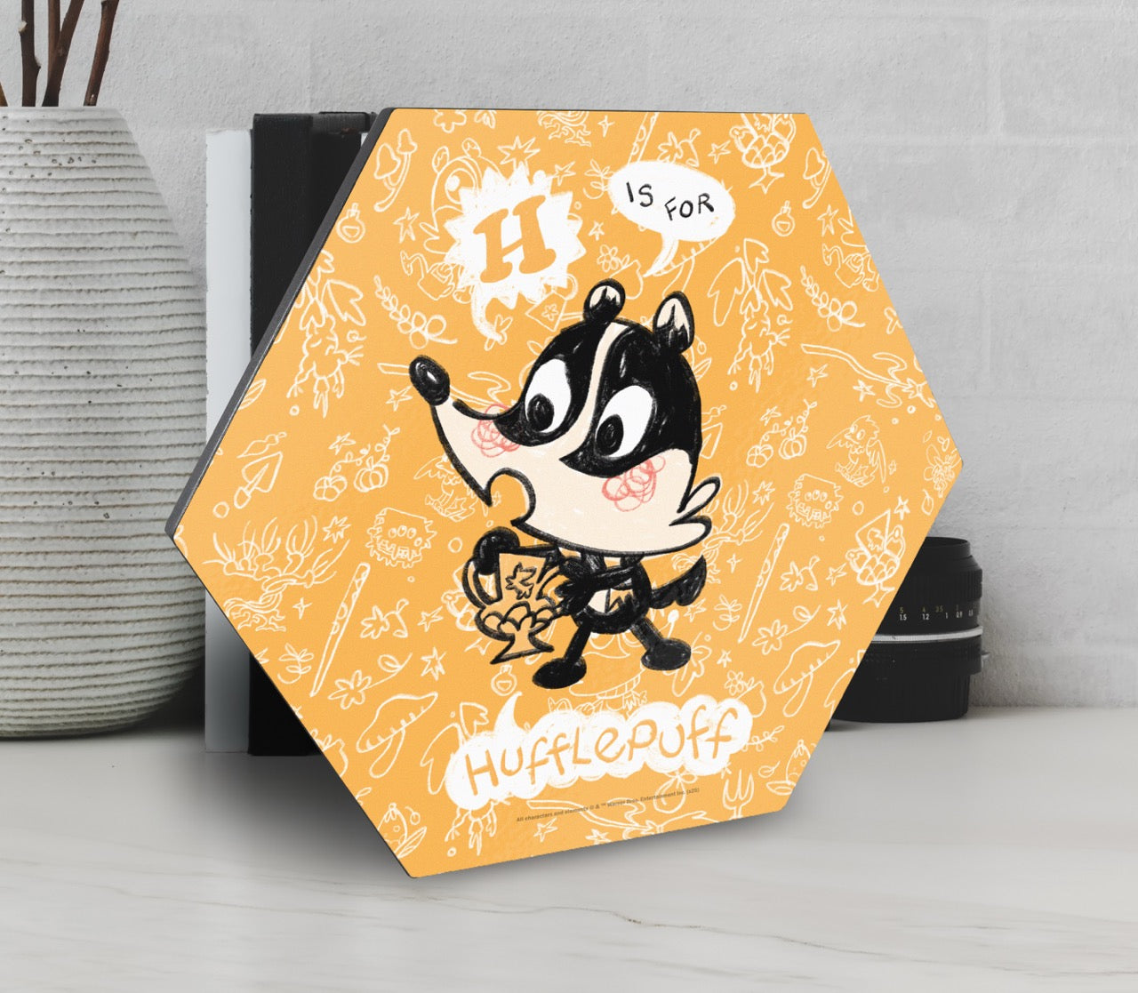 Harry Potter (H is for Hufflepuff) KNEXAGON™ Wood Print WPHEX9413