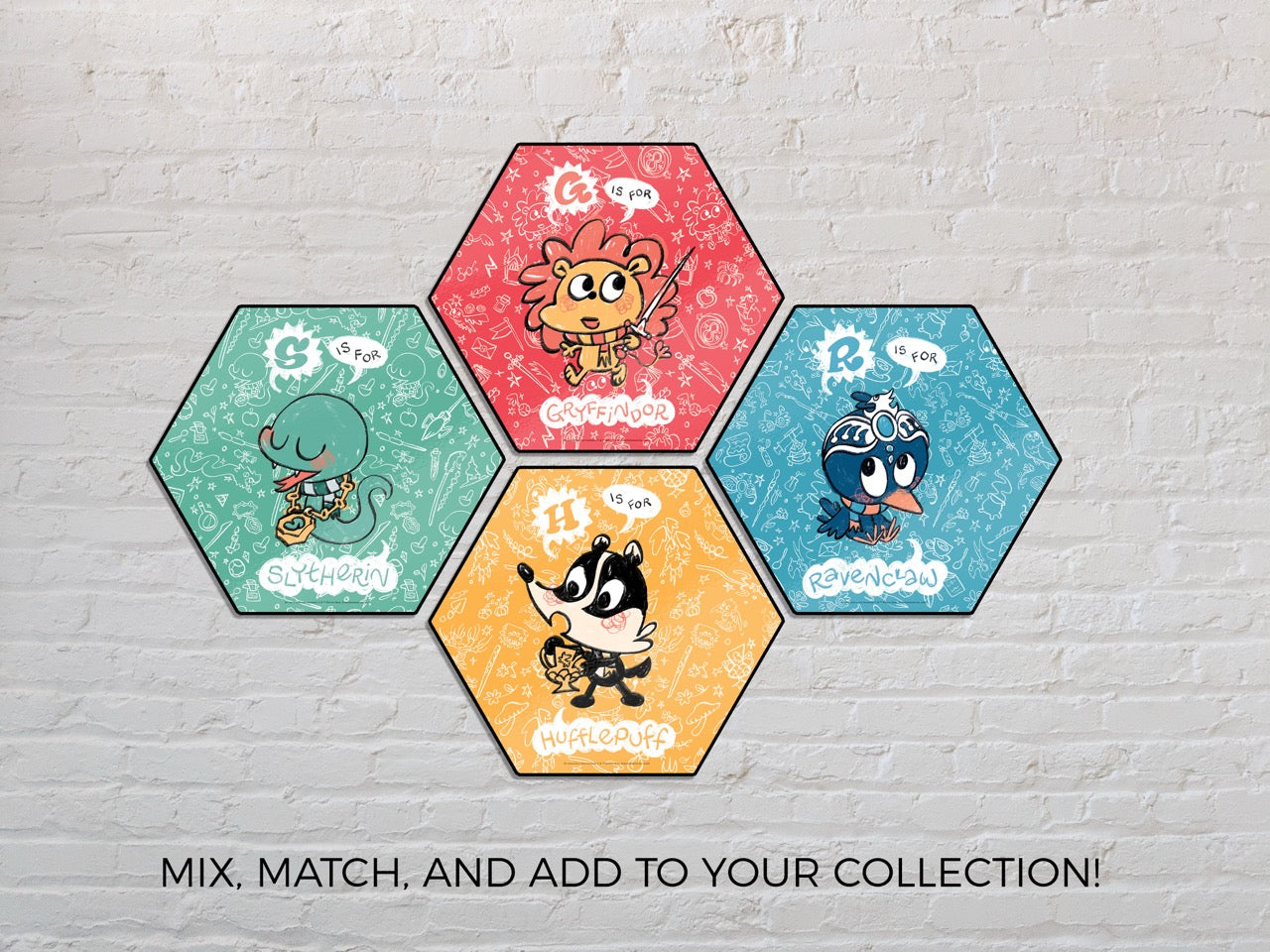 Harry Potter (H is for Hufflepuff) KNEXAGON™ Wood Print WPHEX9413