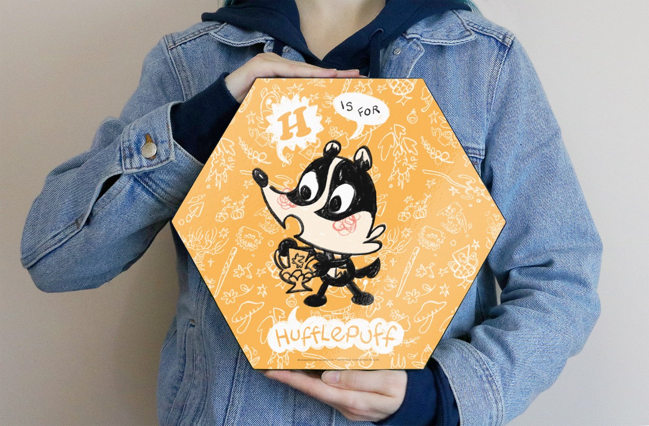 Harry Potter (H is for Hufflepuff) KNEXAGON™ Wood Print WPHEX9413