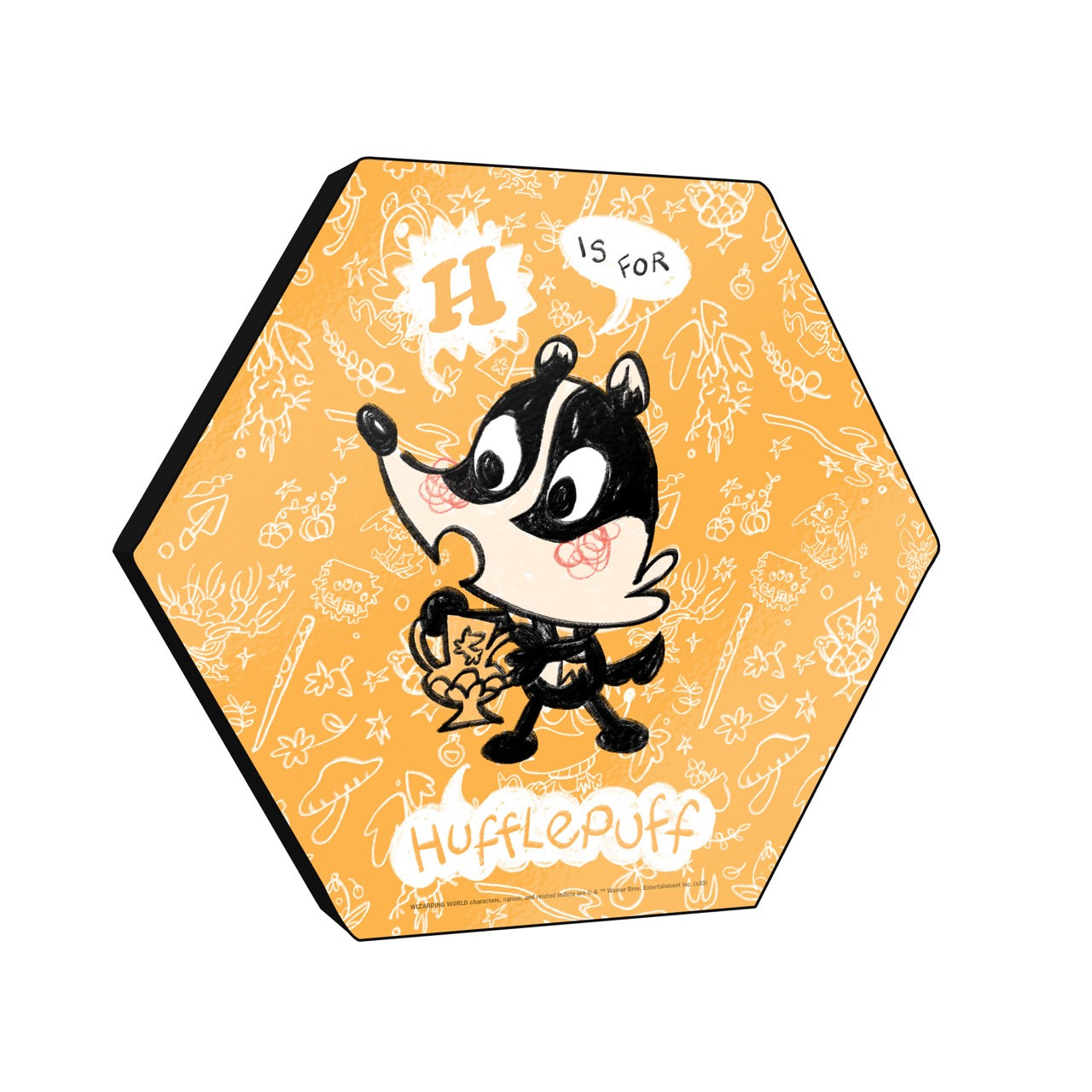 Harry Potter (H is for Hufflepuff) KNEXAGON™ Wood Print WPHEX9413