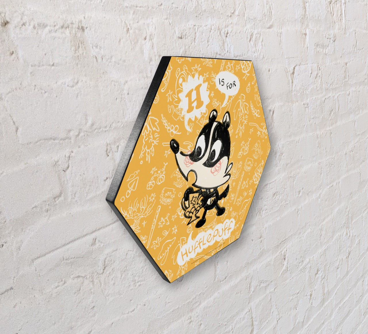 Harry Potter (H is for Hufflepuff) KNEXAGON™ Wood Print WPHEX9413