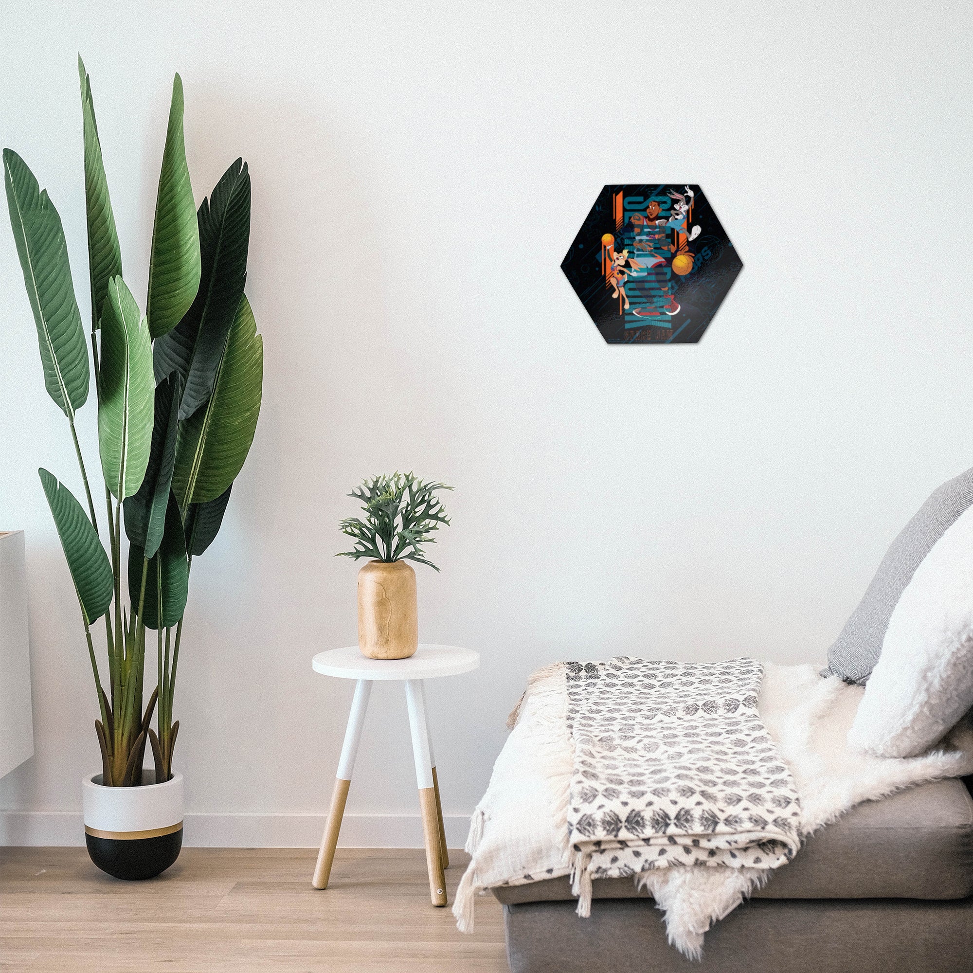 Space Jam: A New Legacy (Welcome To The Jam - Slam Dunk) KNEXAGON® Wood Print WPHEX9527SJWJ