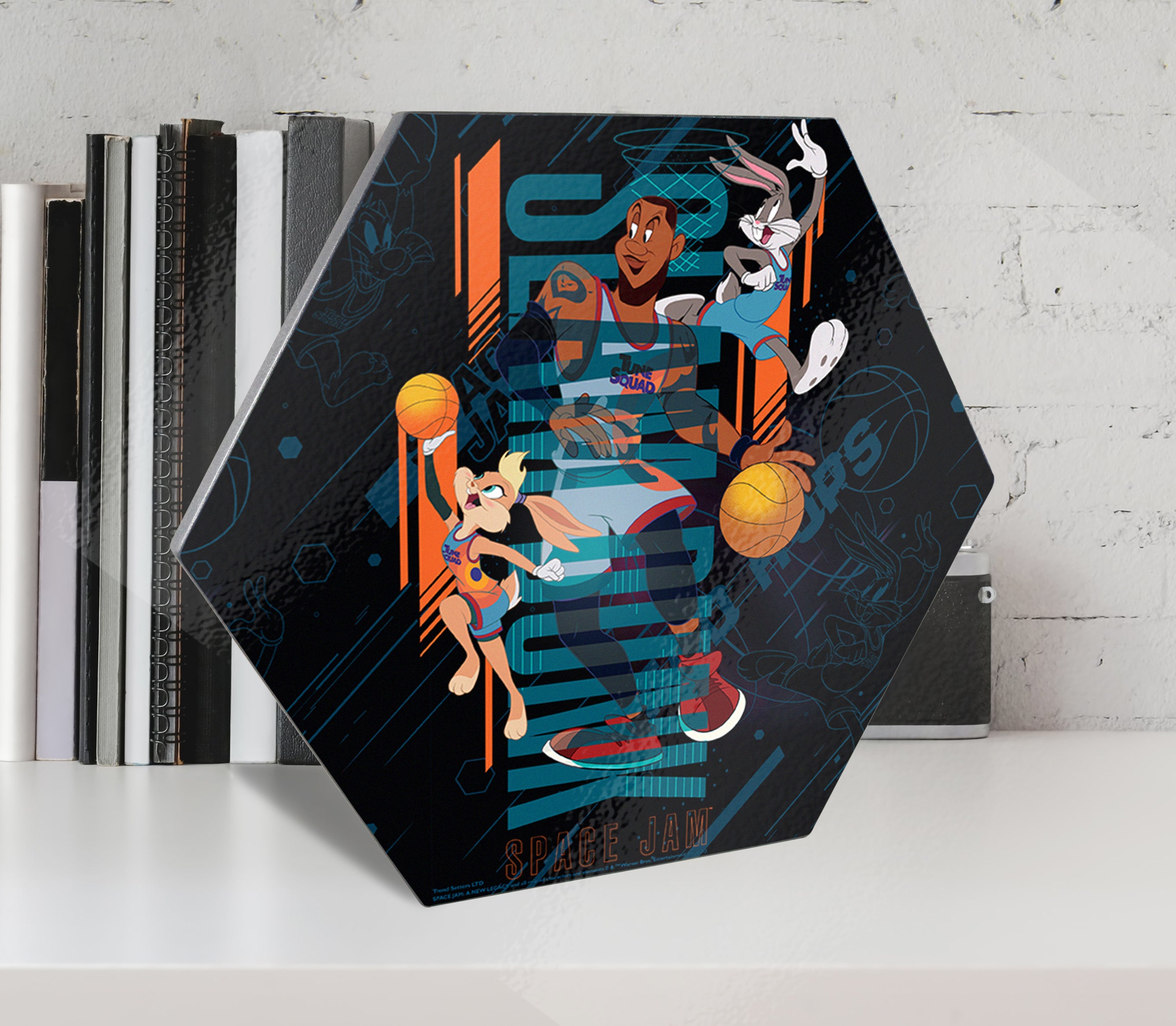 Space Jam: A New Legacy (Welcome To The Jam - Slam Dunk) KNEXAGON® Wood Print WPHEX9527SJWJ