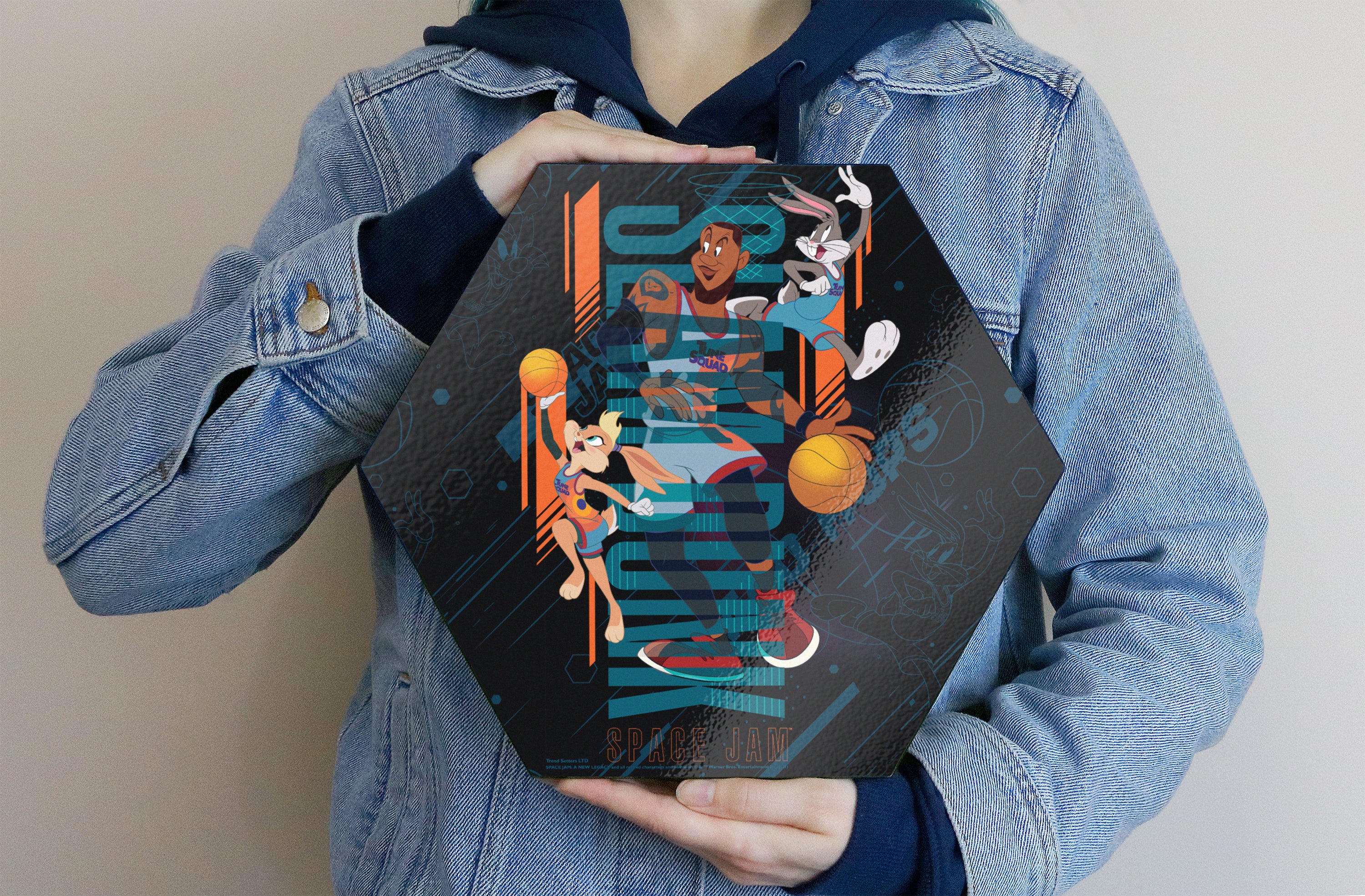 Space Jam: A New Legacy (Welcome To The Jam - Slam Dunk) KNEXAGON® Wood Print WPHEX9527SJWJ