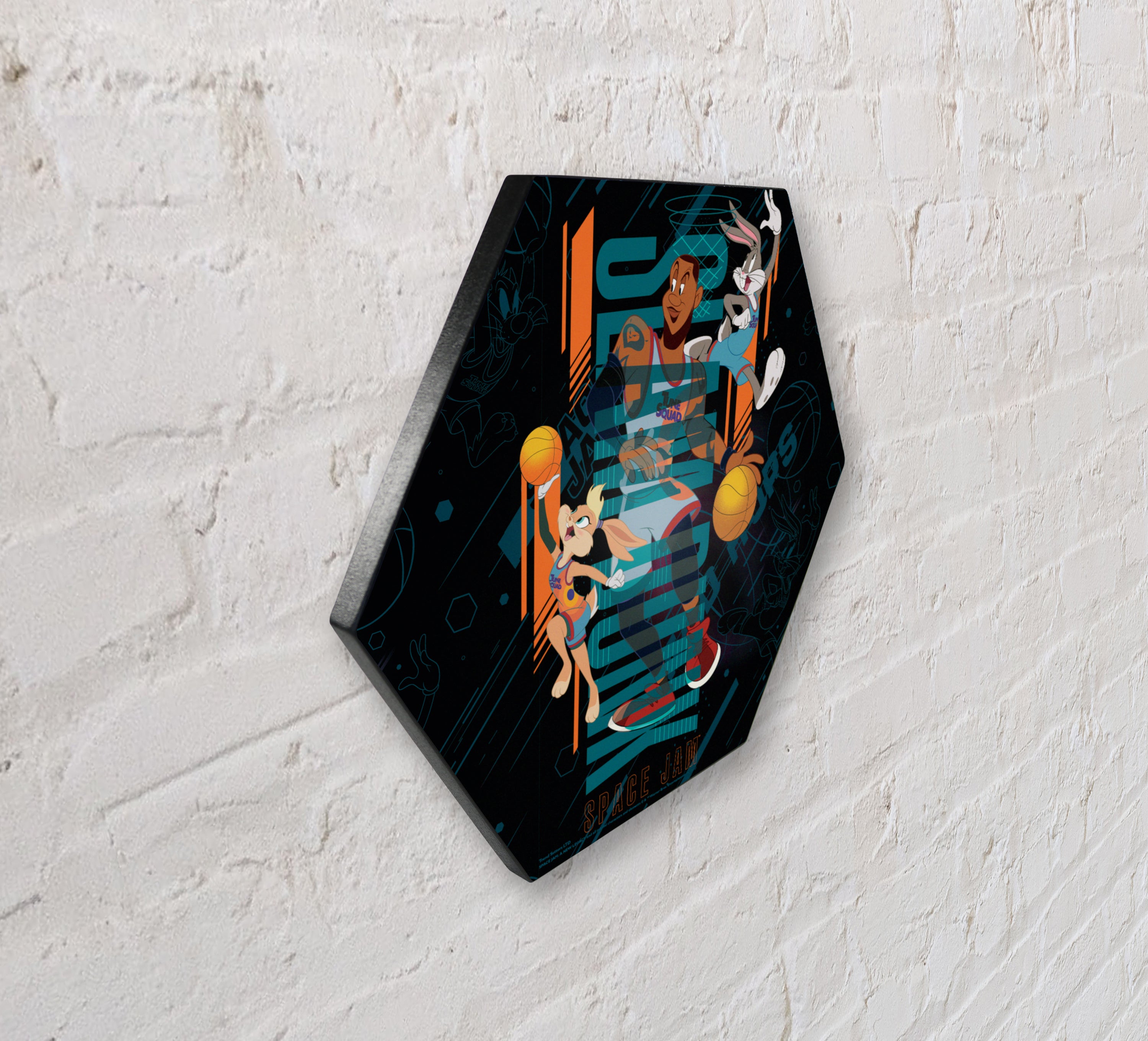 Space Jam: A New Legacy (Welcome To The Jam - Slam Dunk) KNEXAGON® Wood Print WPHEX9527SJWJ