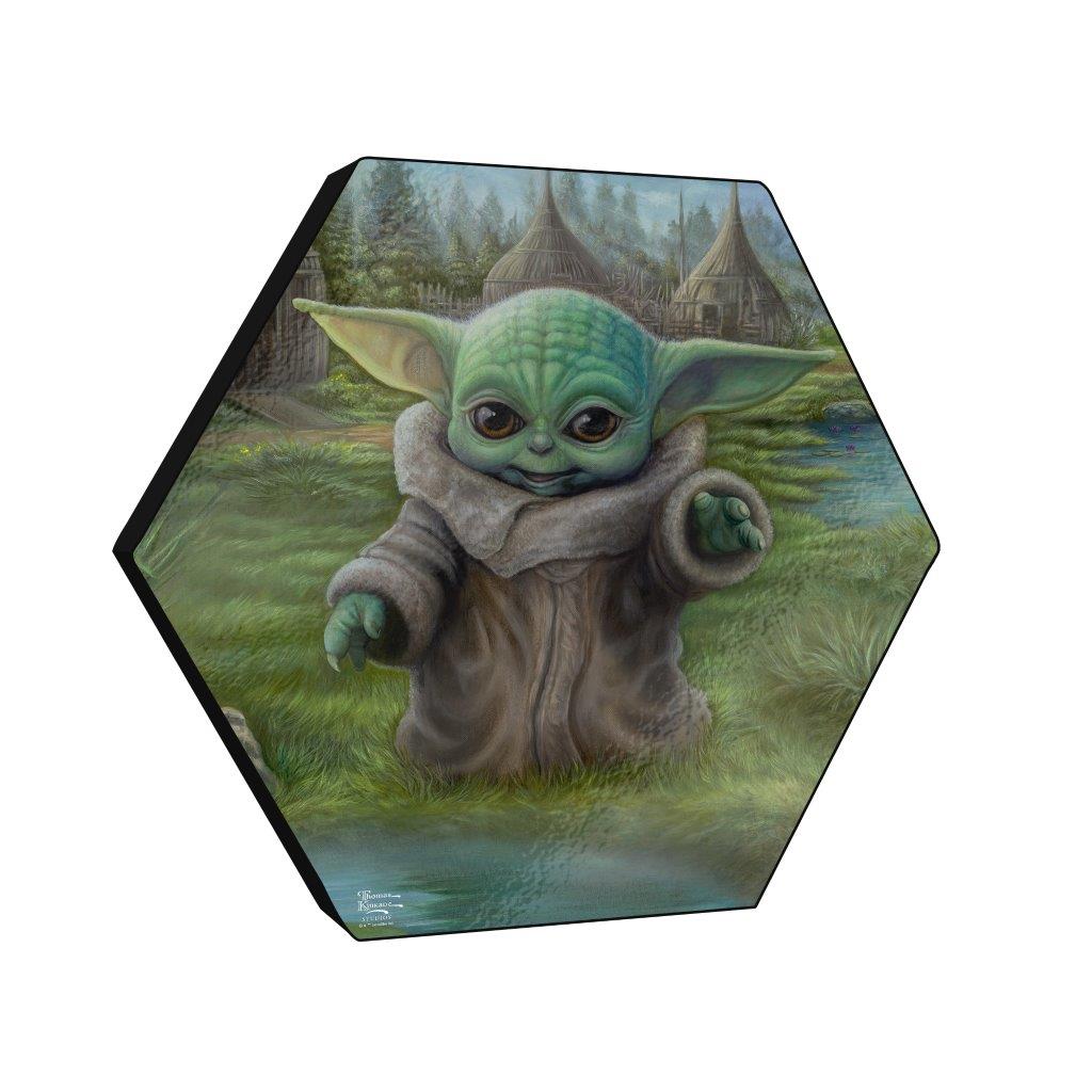 Star Wars (The Mandalorian  Childs Play) KNEXAGON® Wood Print WPHEX9589