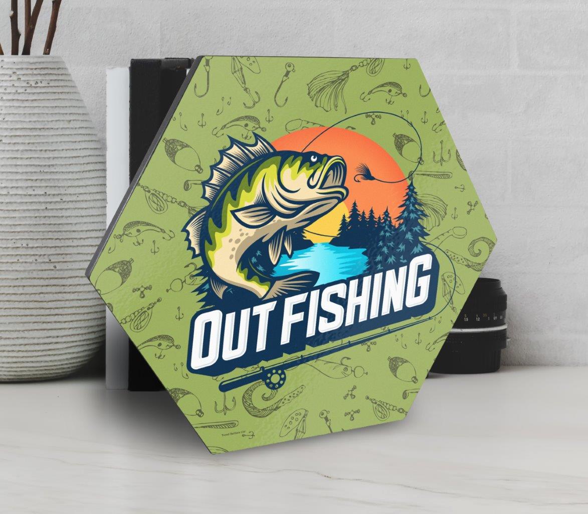 Trend Setters Original (Out Fishing) KNEXAGON™ Wood Print WPHEX9638