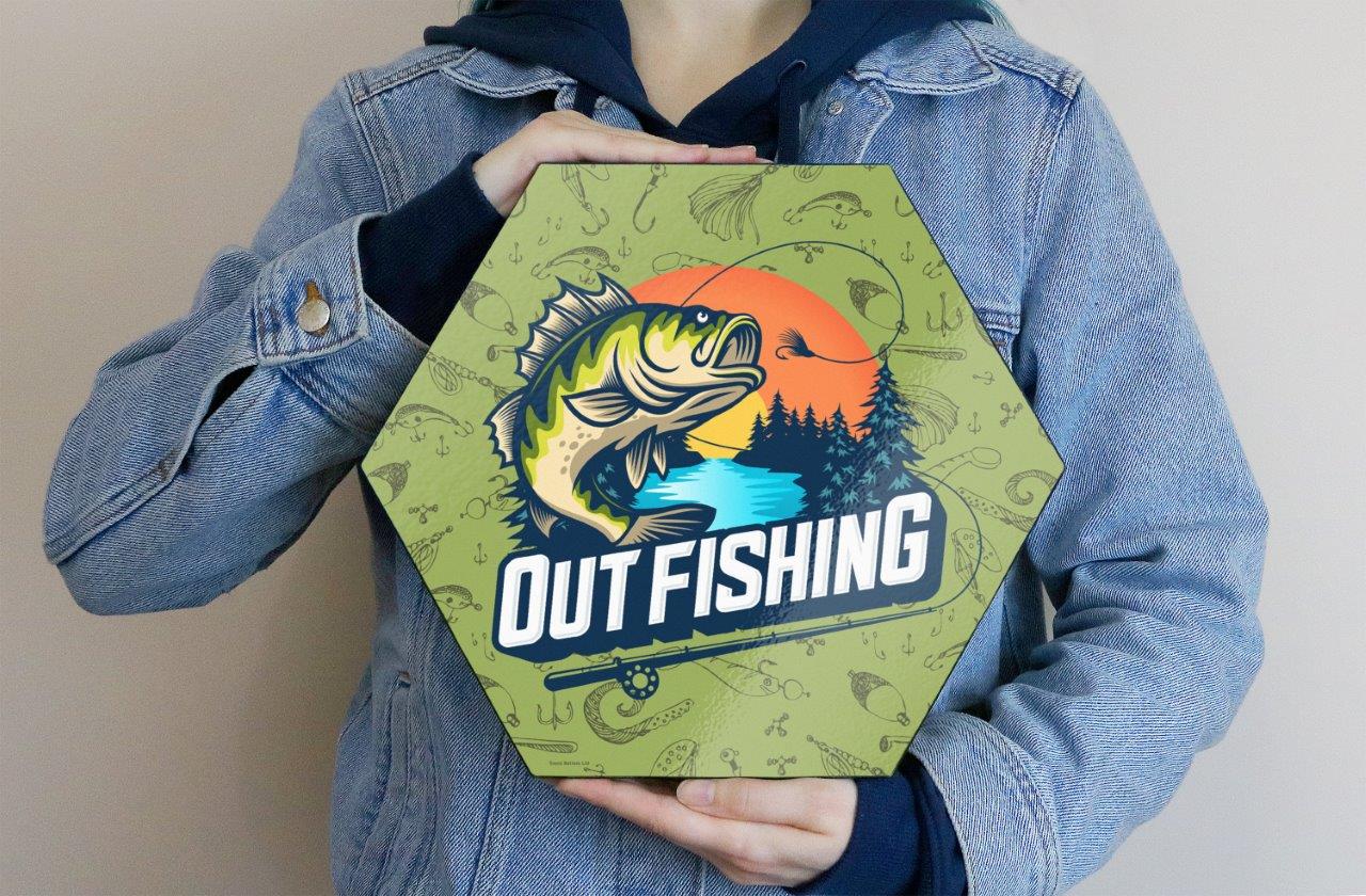 Trend Setters Original (Out Fishing) KNEXAGON™ Wood Print WPHEX9638