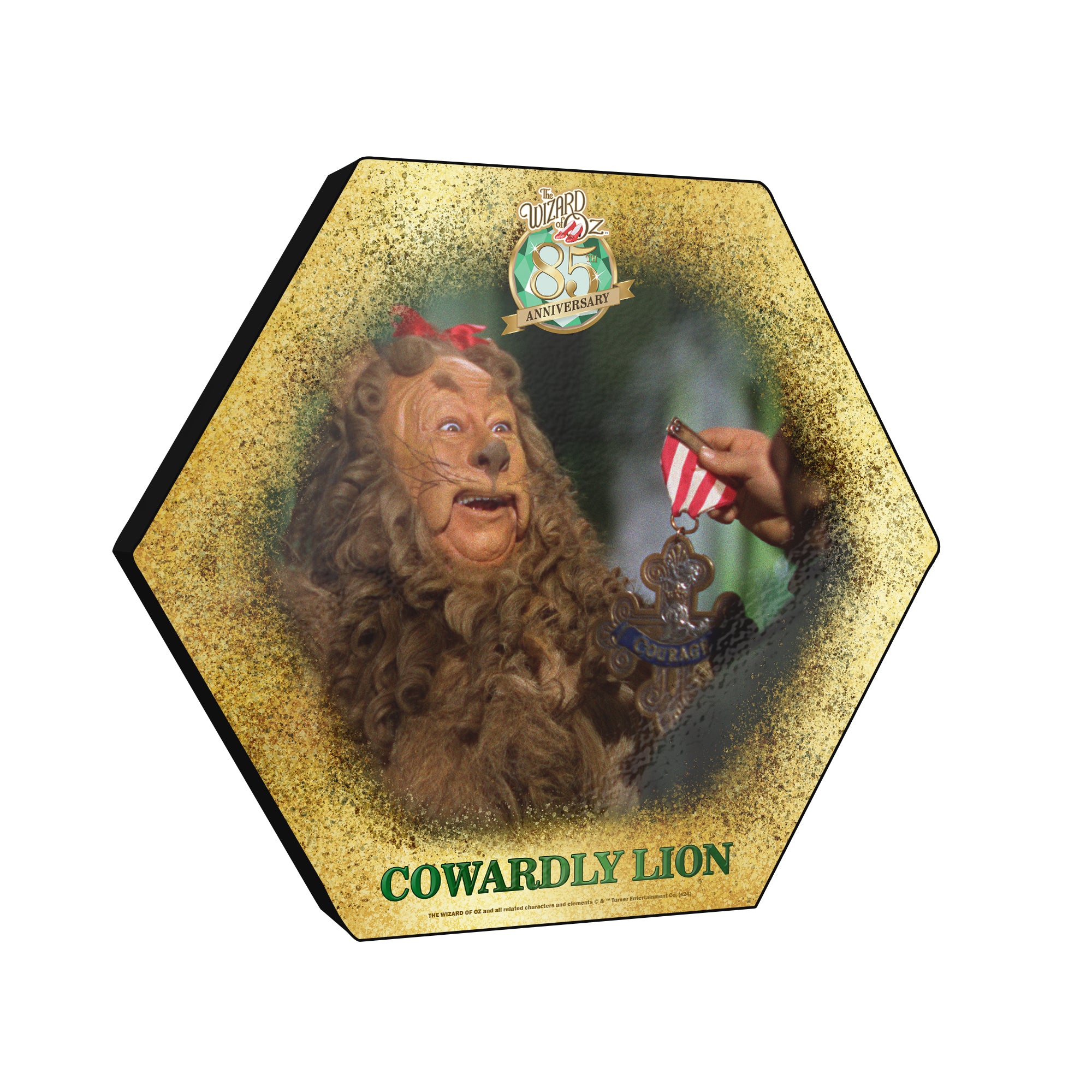The Wizard of Oz (85th Anniversary – Cowardly Lion) KNEXAGON Wood Print WPHEX9783