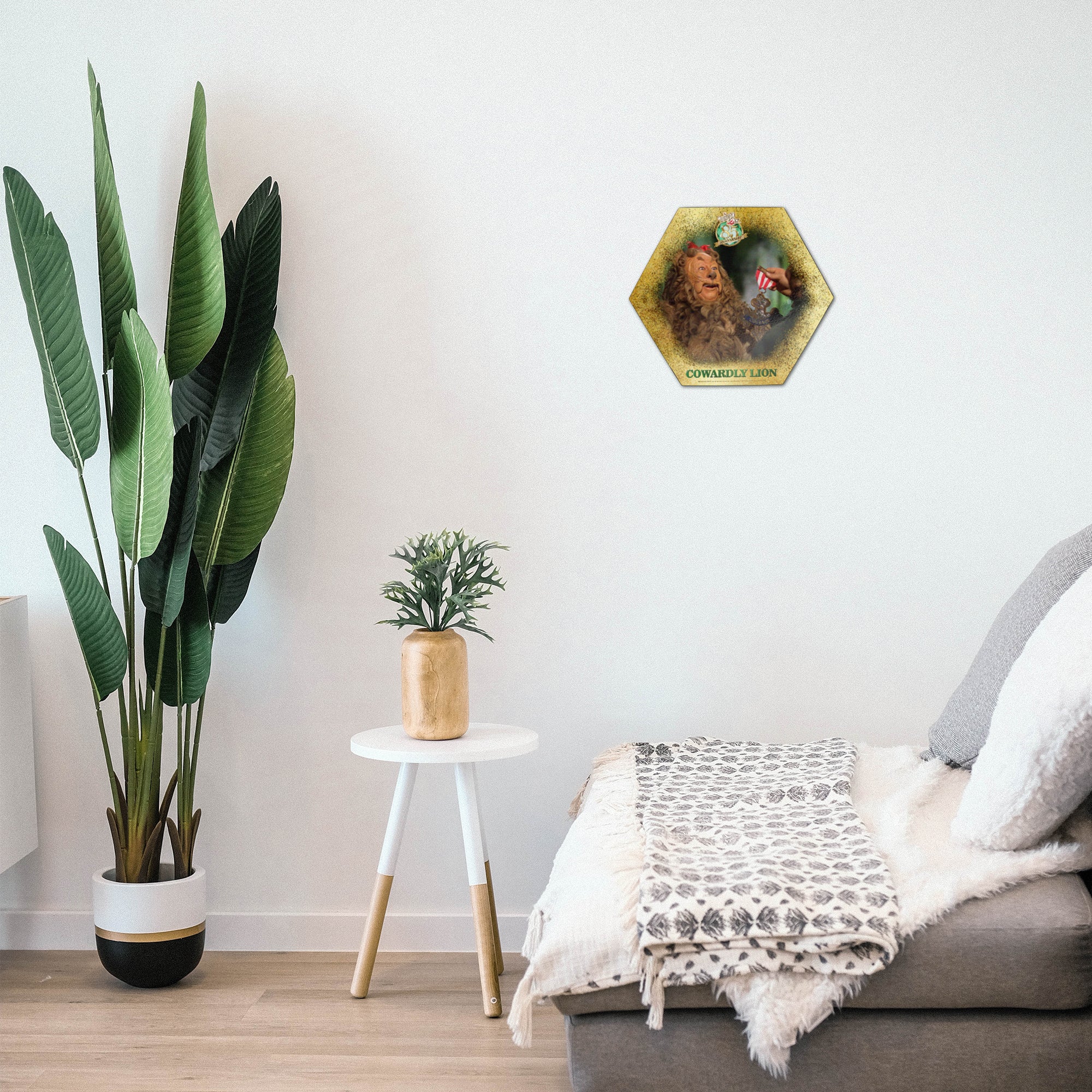 The Wizard of Oz (85th Anniversary - Cowardly Lion) KNEXAGON Wood Print WPHEX9783