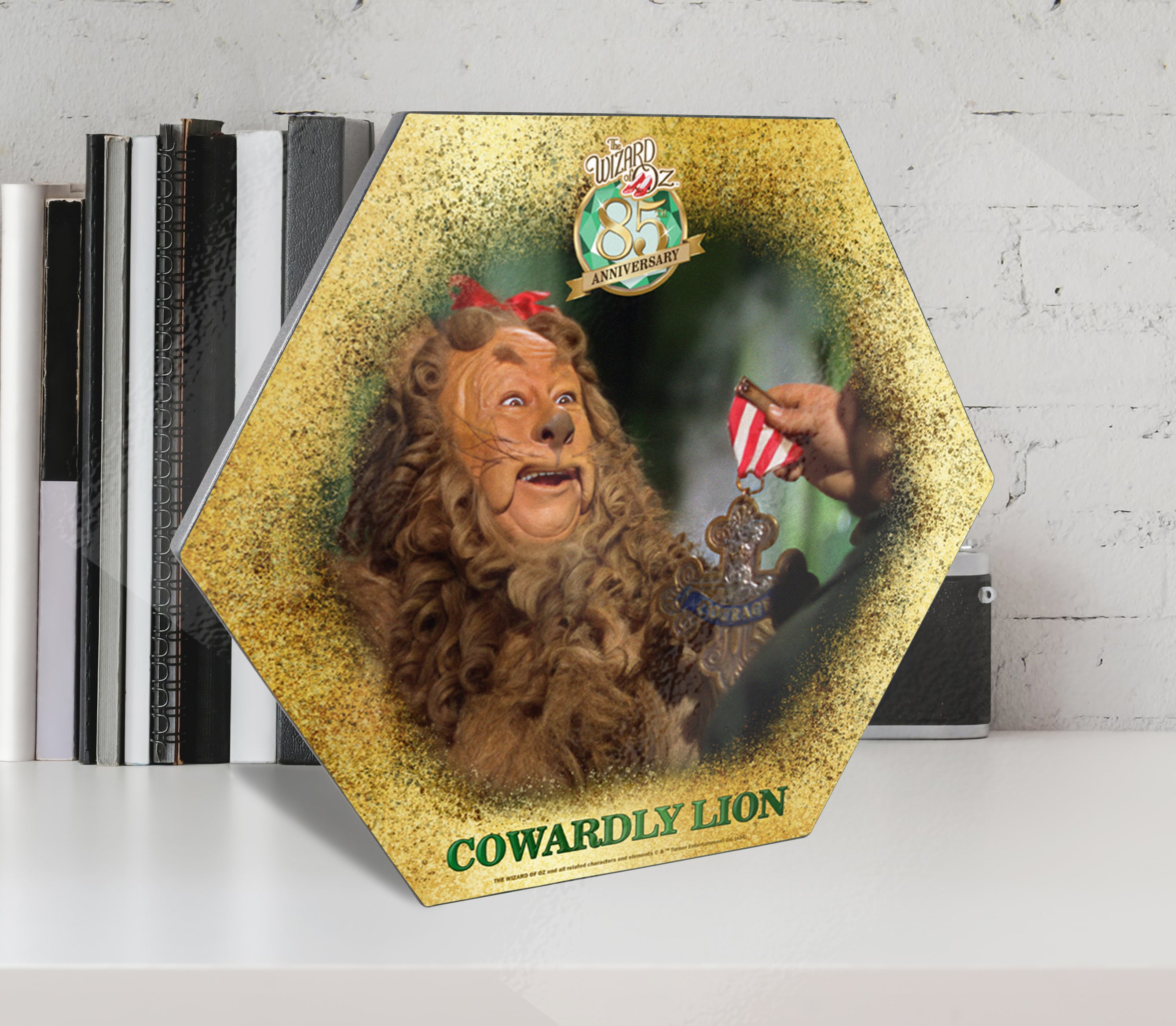 The Wizard of Oz (85th Anniversary - Cowardly Lion) KNEXAGON Wood Print WPHEX9783