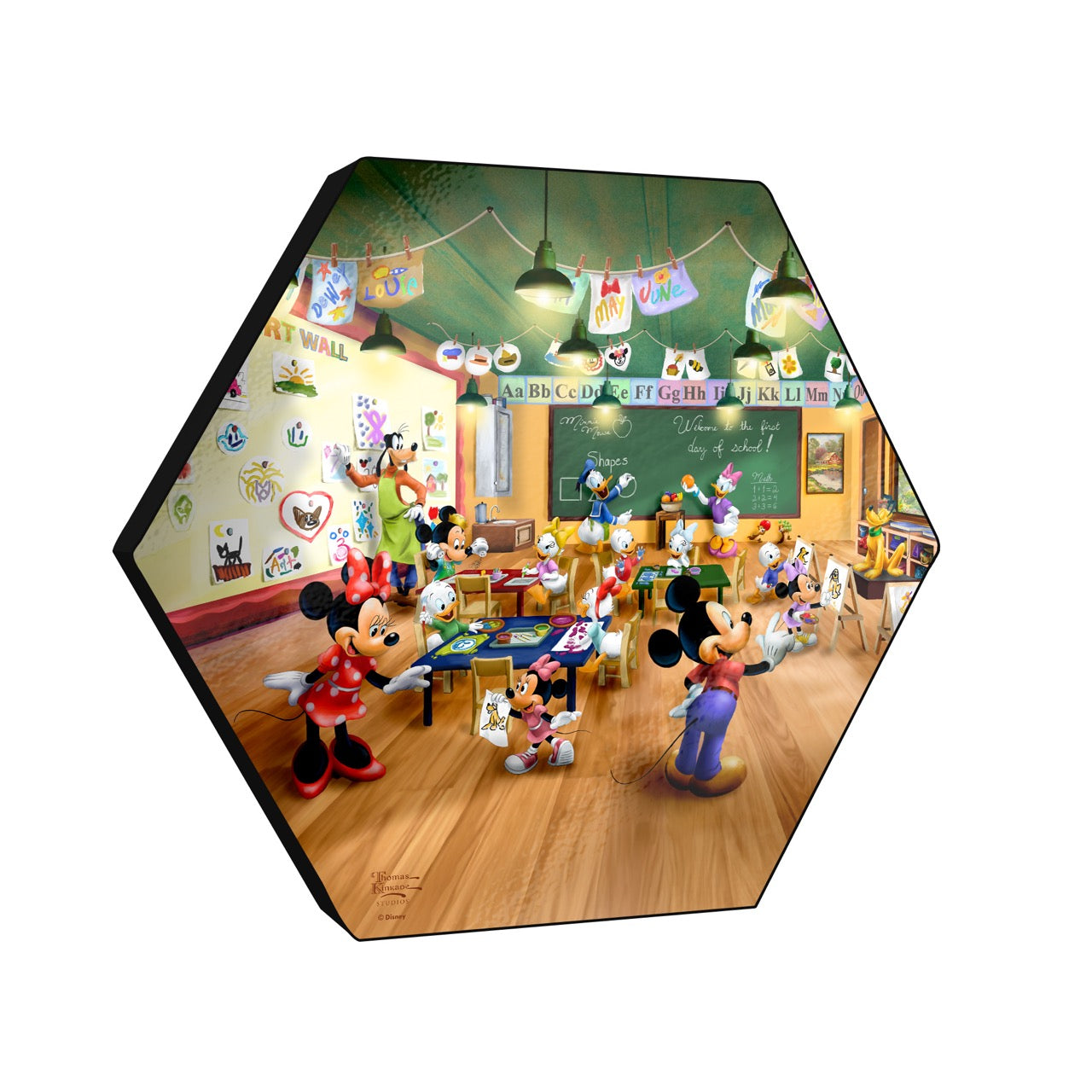 Disney (Mickey and Minnie Schoolhouse) KNEXAGON™ Wood Print WPHEX9854