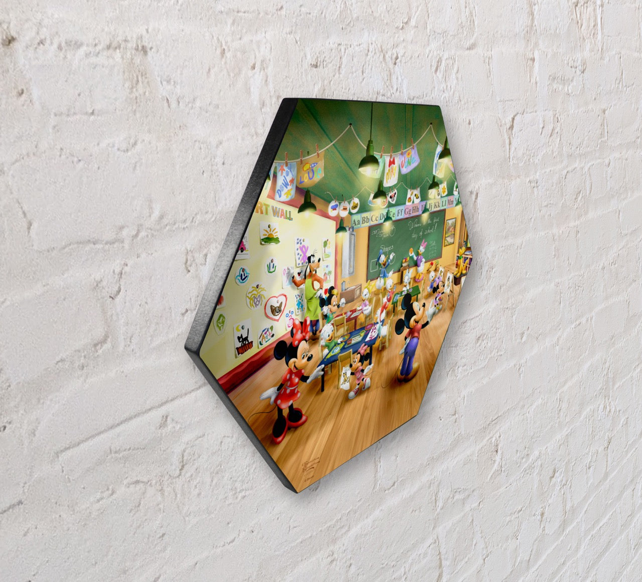 Disney (Mickey and Minnie Schoolhouse) KNEXAGON™ Wood Print WPHEX9854