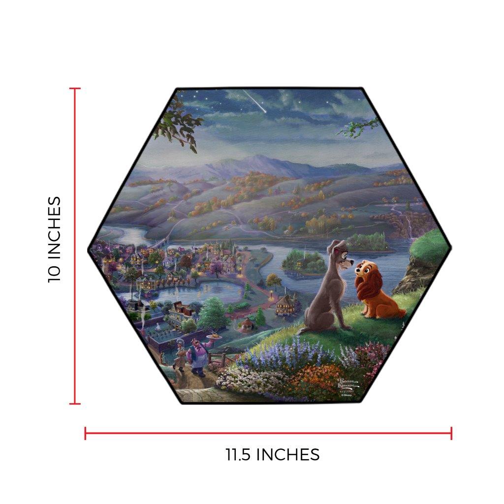 Disney (Lady and the Tramp Falling in Love) KNEXAGON™ Wood Print WPHEX9902