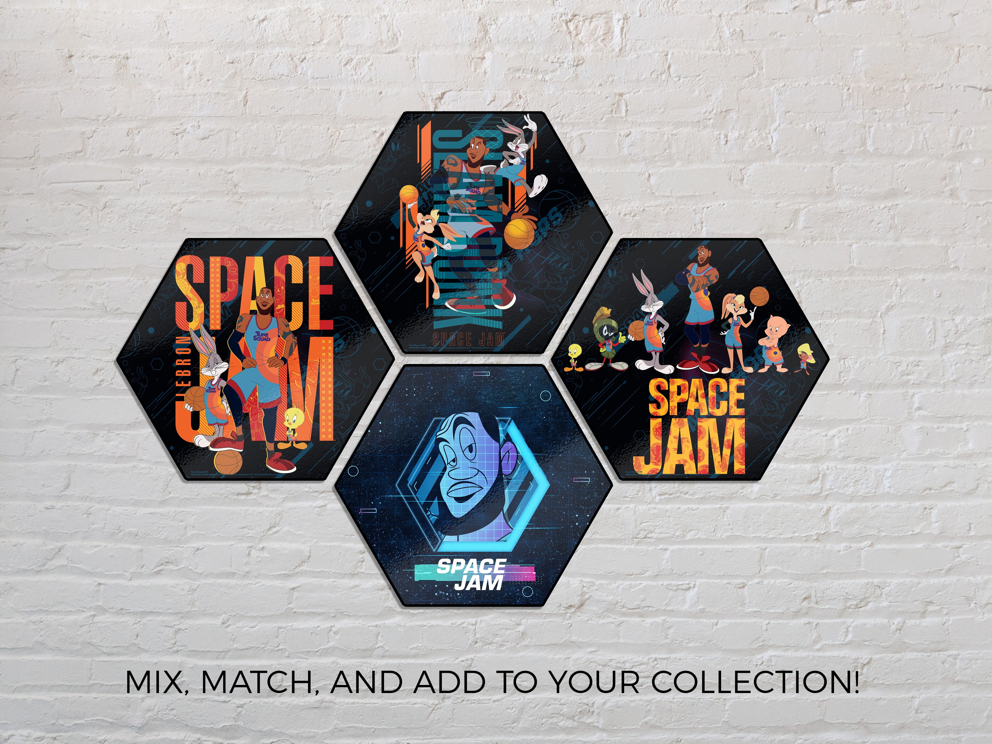 Space Jam: A New Legacy (Tune Squad- Lebron James) KNEXAGON® Wood Print WPHEX9981SJTS