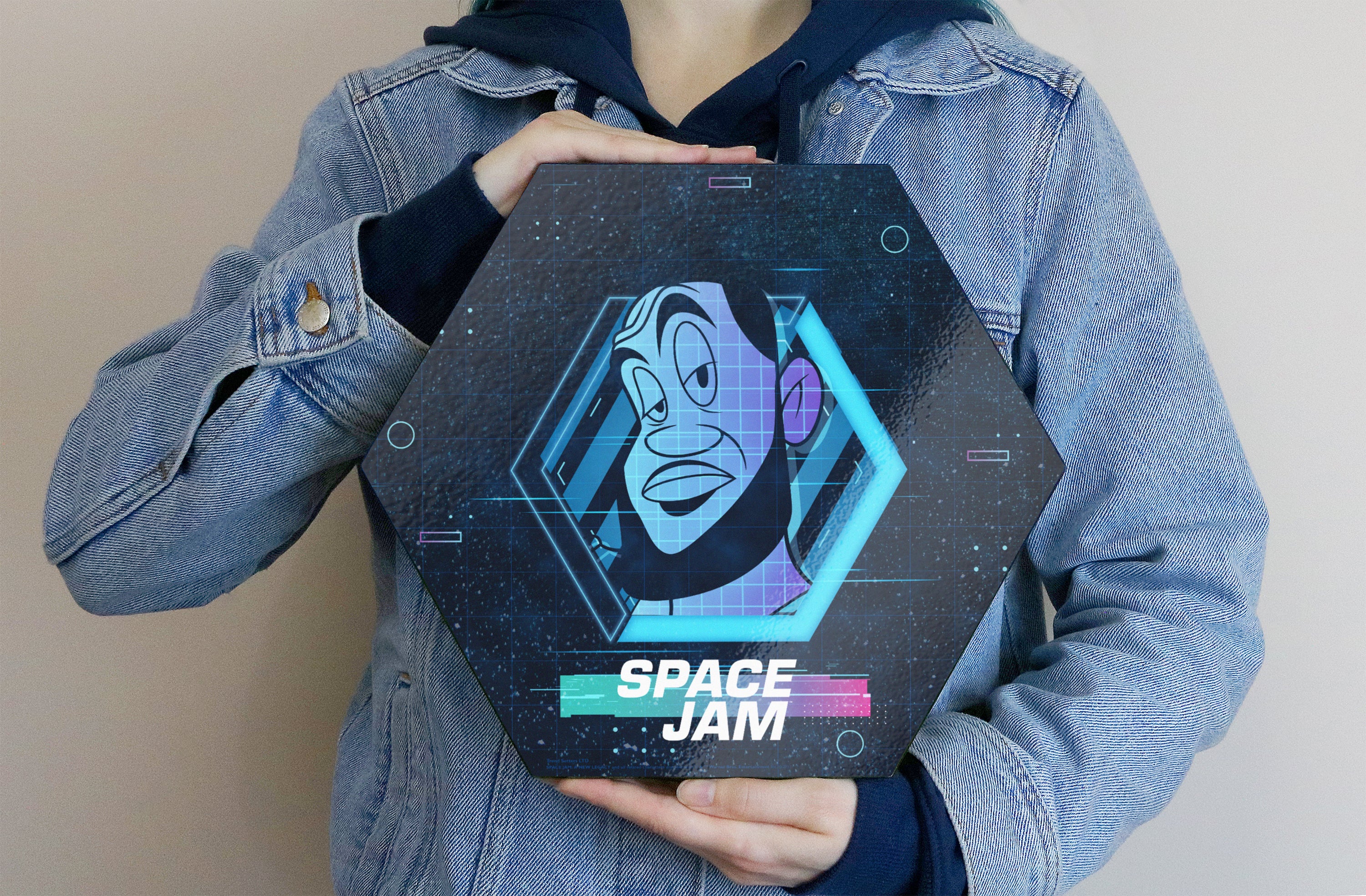 Space Jam: A New Legacy (Tune Squad- Lebron James) KNEXAGON® Wood Print WPHEX9981SJTS