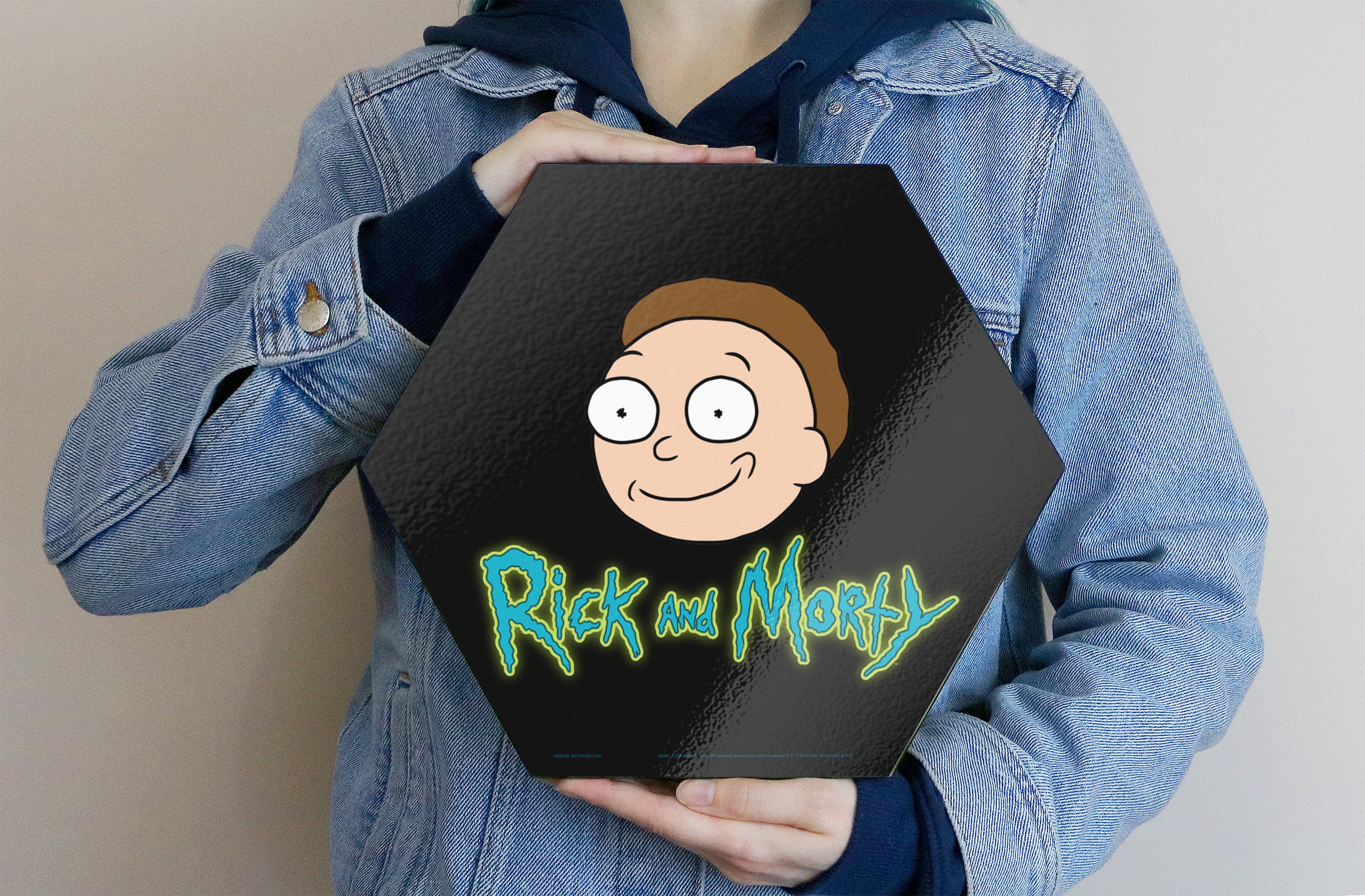 Rick and Morty (MORTY) KNEXAGON® Wood Print WPHEX9989