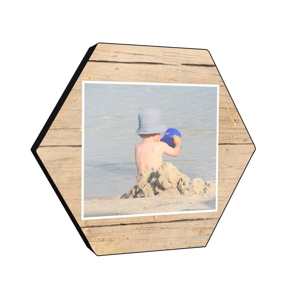 Vacation Collection (A Day at the Beach-Sand - Upload) 11.5" X 10" KNEXAGON Wood Print