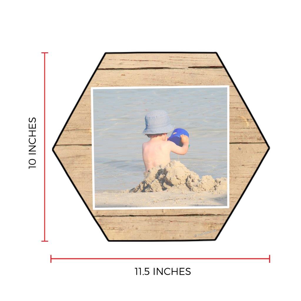 Vacation Collection (A Day at the Beach-Sand - Upload) 11.5" X 10" KNEXAGON Wood Print