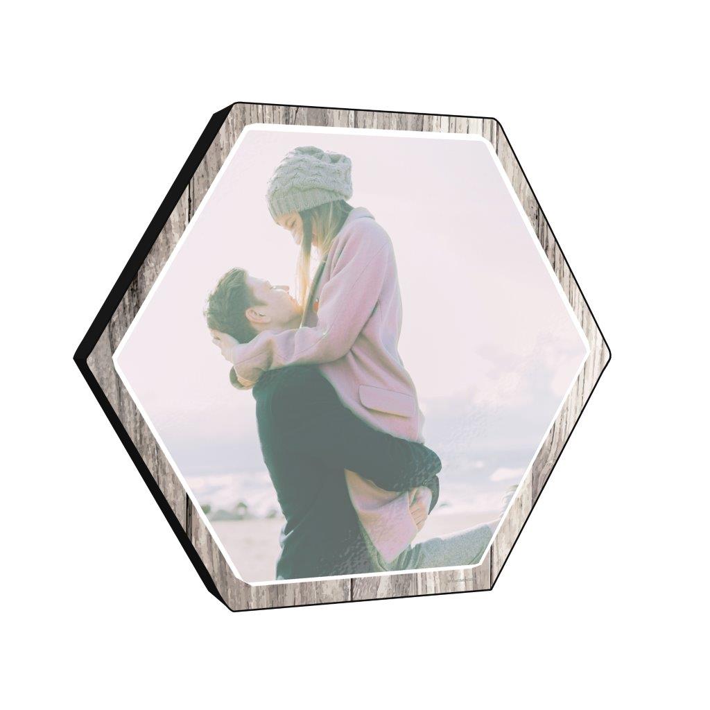 Family Collection (Every Family Has A Story - White - Full Photo - Upload) 11.5" X 10" KNEXAGON Wood Print