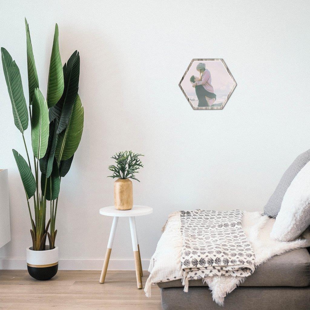 Family Collection (Every Family Has A Story - White - Full Photo - Upload) 11.5" X 10" KNEXAGON Wood Print